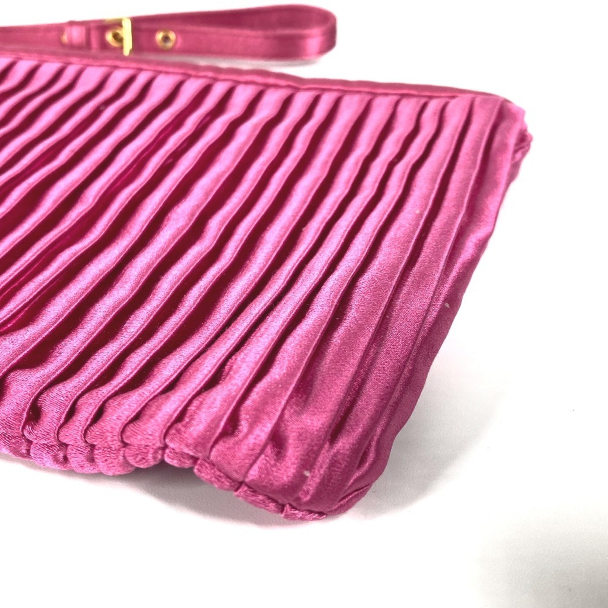 Miu Miu Pink Rayon Silk Clutch Bag Pouch (Pre-Owned)