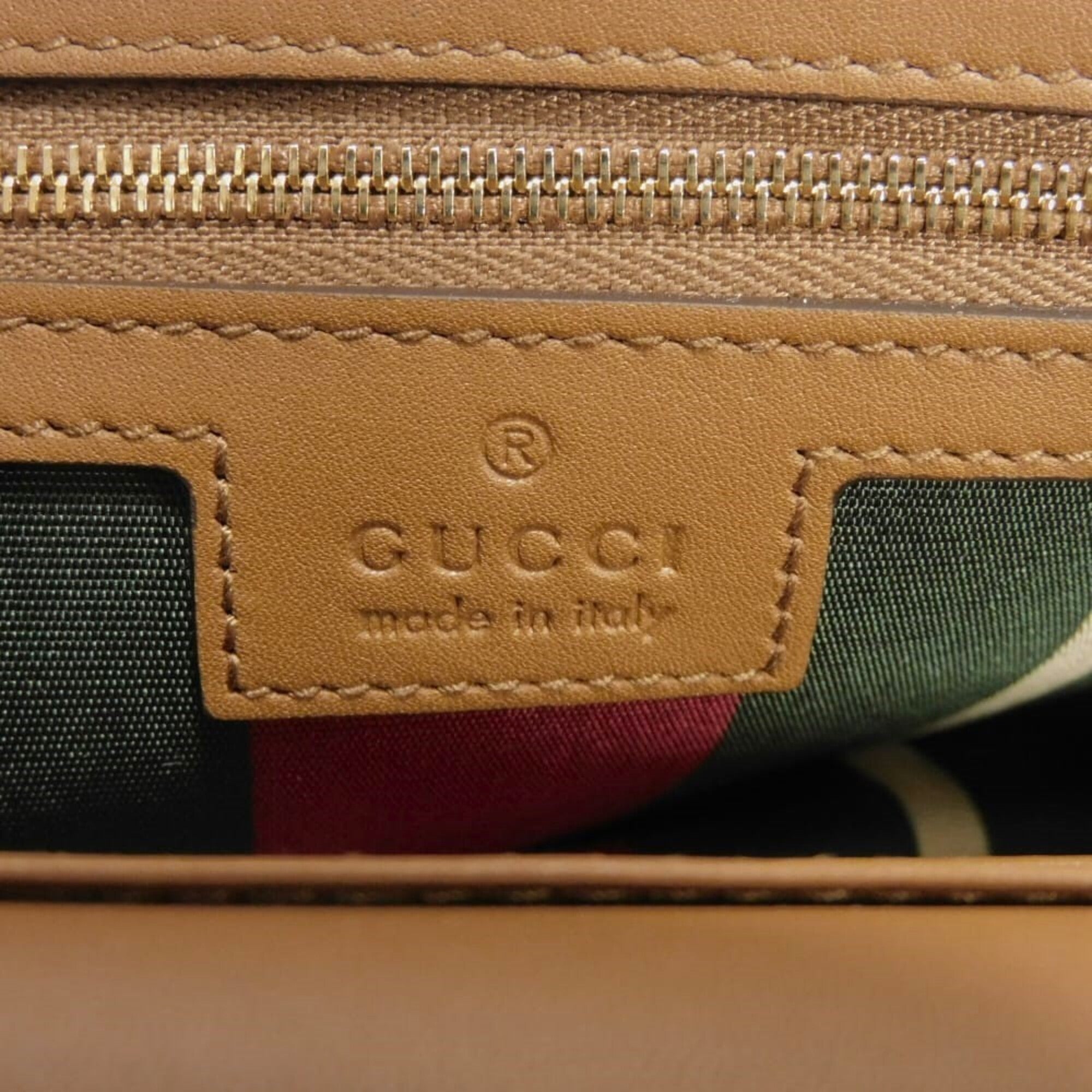 Gucci Beige Gg Supreme Leather Shoulder Bag (Pre-Owned)