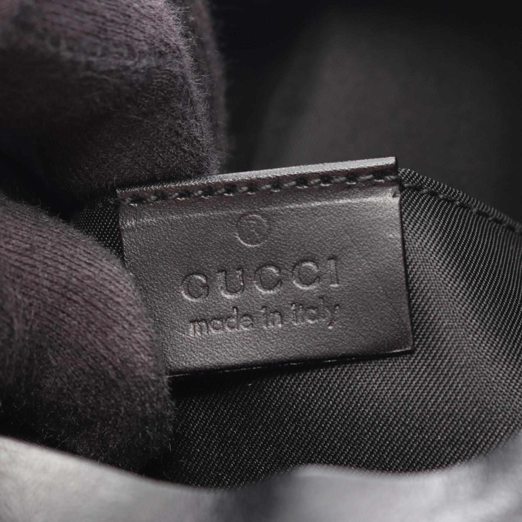 Gucci Gg Canvas Black Gg Canvas Leather Handbag Shoulder Bag (Pre-Owned)
