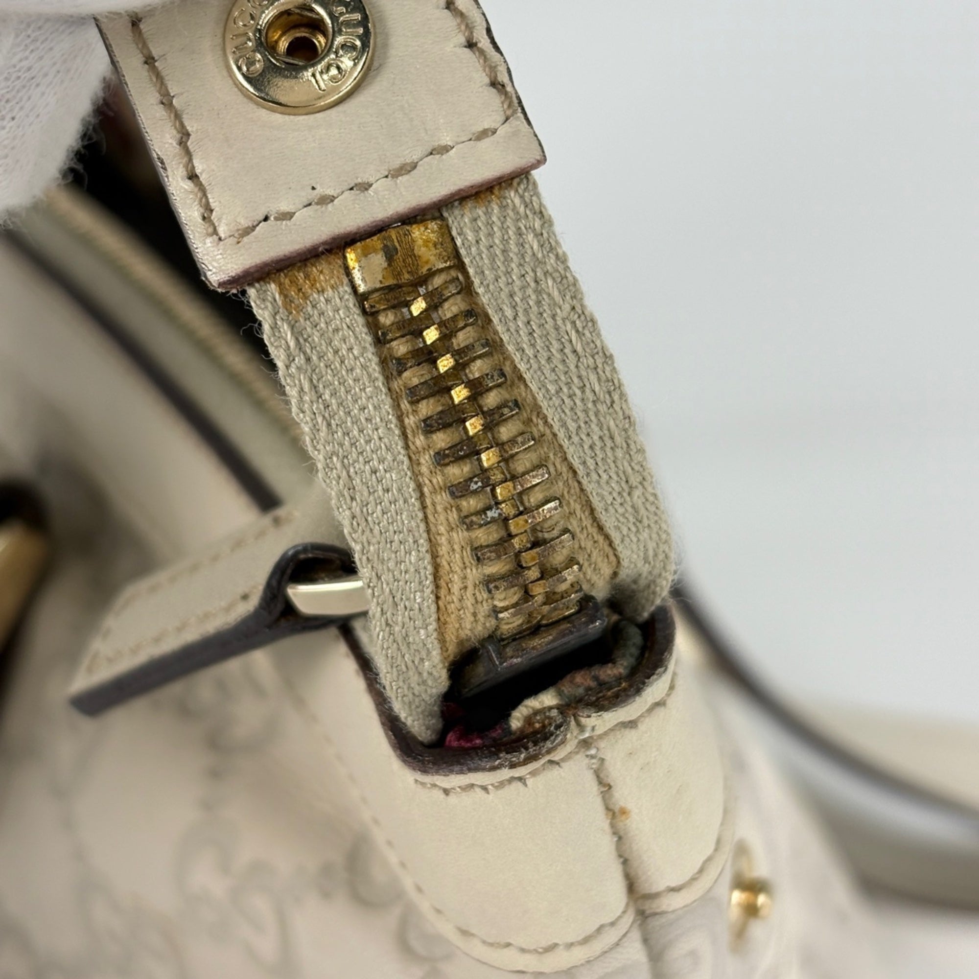 Gucci White Leather Tote Bag (Pre-Owned)