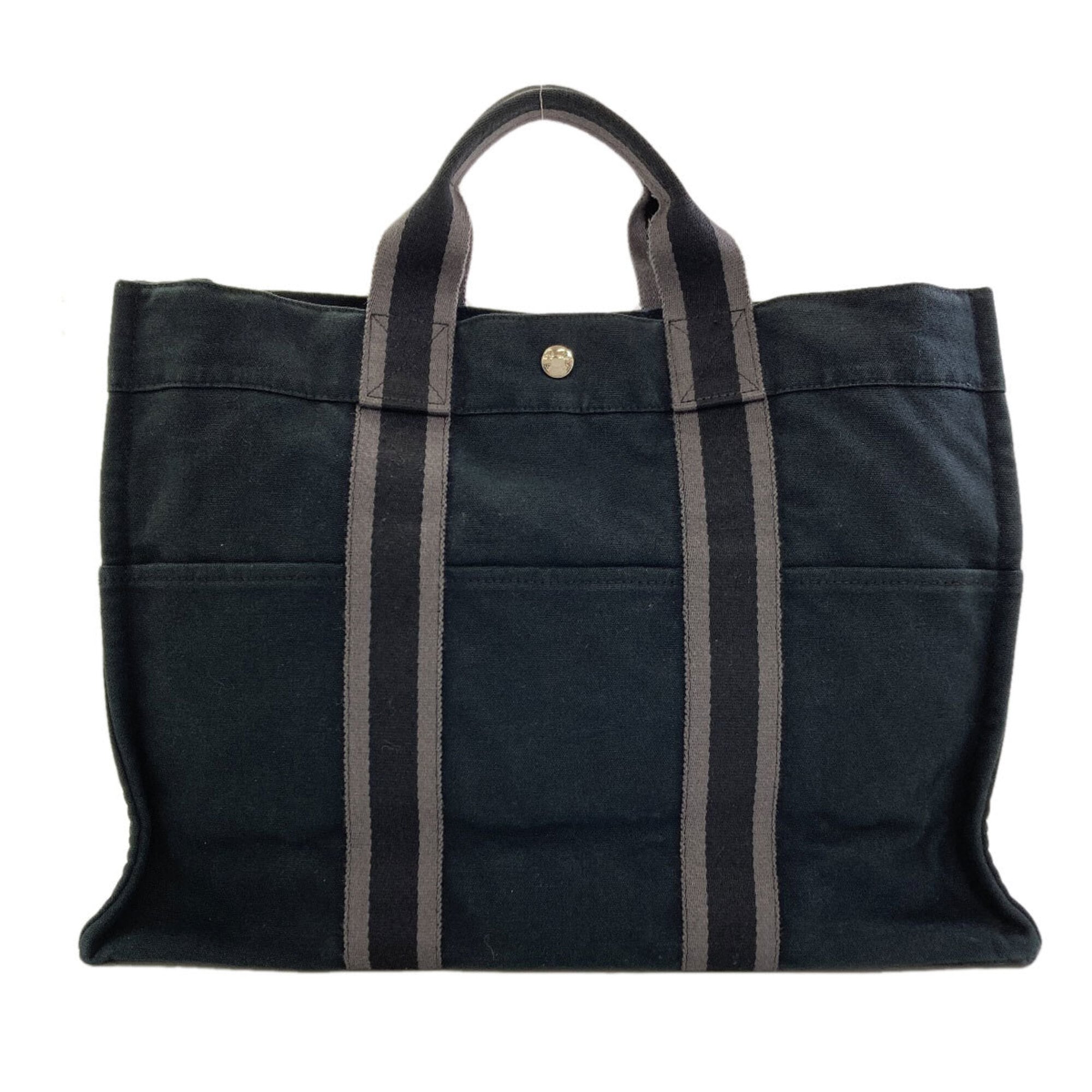 Hermes Black Canvas Handbag (Pre-Owned)