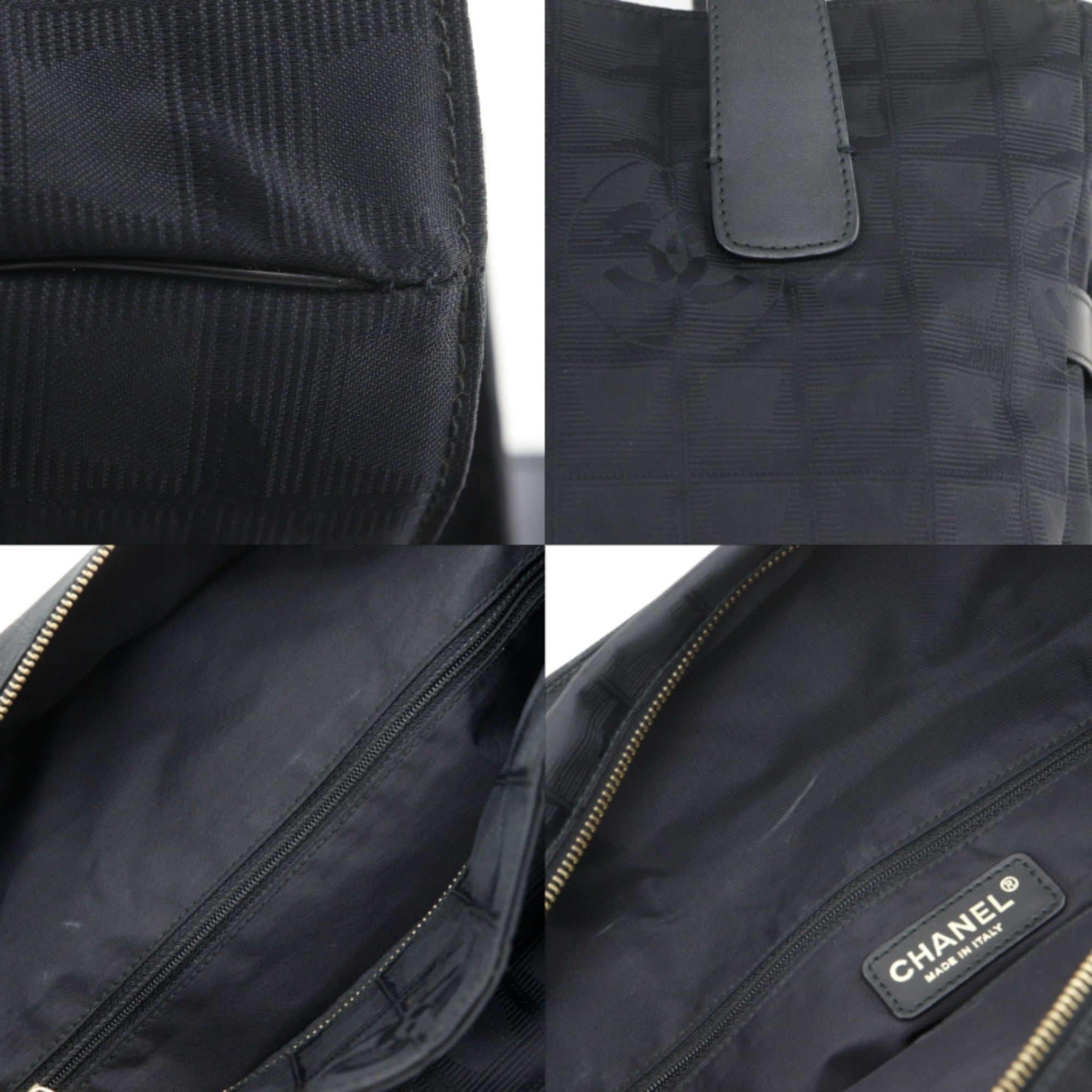 Chanel Black Nylon Canvas Tote Bag (Pre-Owned)