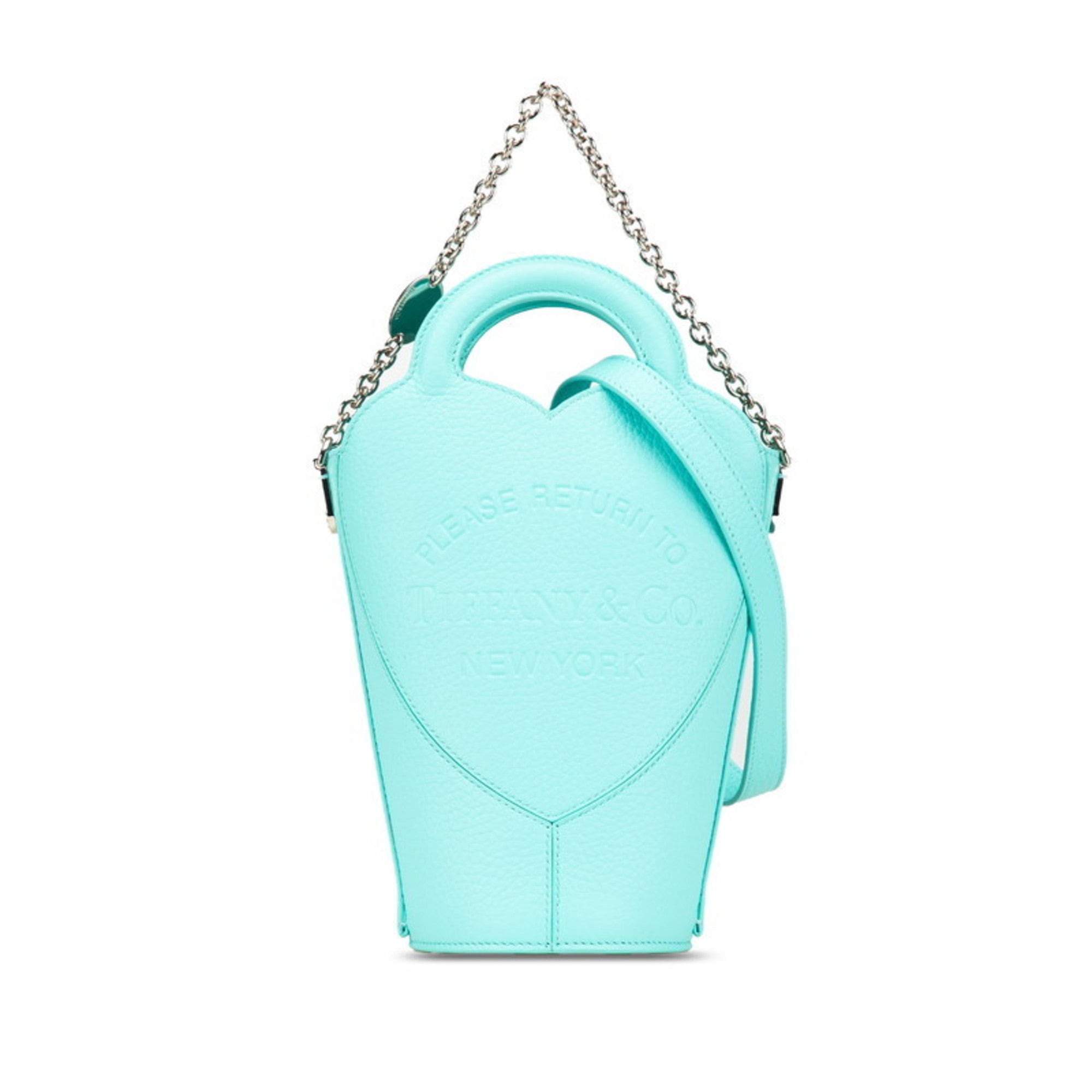 Tiffany Tiffany Blue Leather Handbag Shoulder Bag (Pre-Owned)