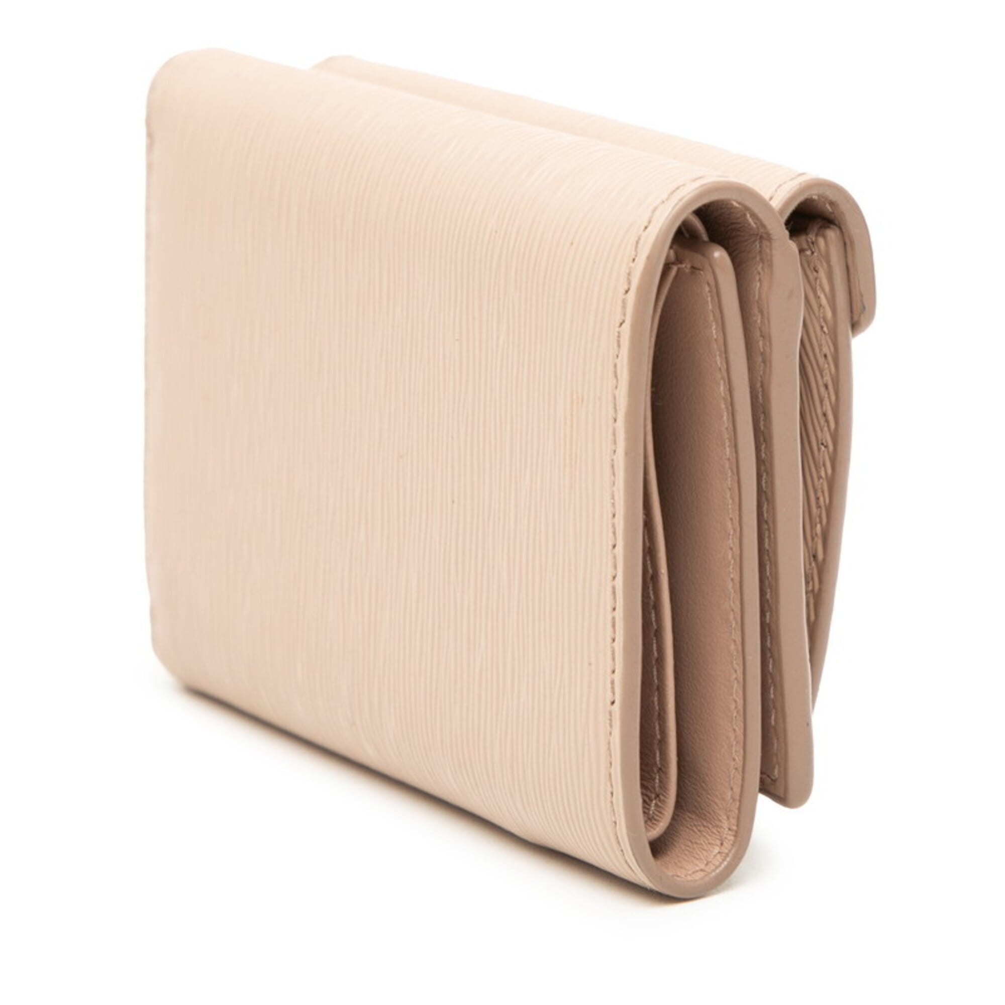 Prada Beige Leather Wallet (Tri-Fold) (Pre-Owned)
