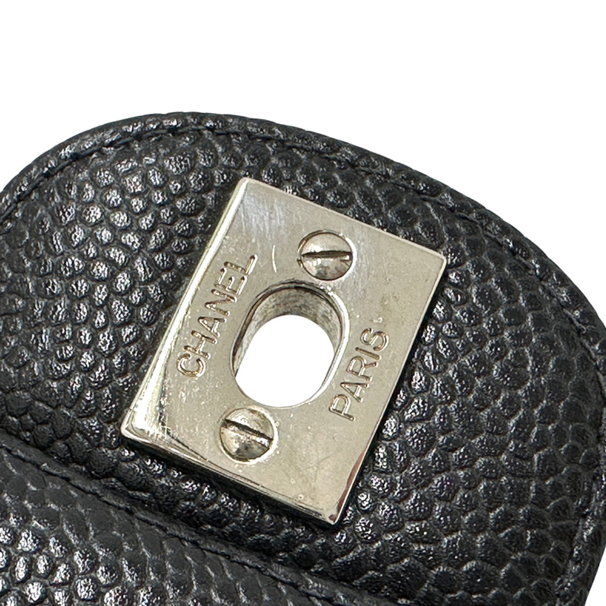 Chanel Black Grained Calfskin Handbag Shoulder Bag (Pre-Owned)
