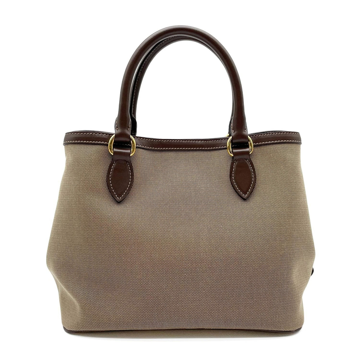Prada Brown Canvas Leather Shoulder Bag (Pre-Owned)
