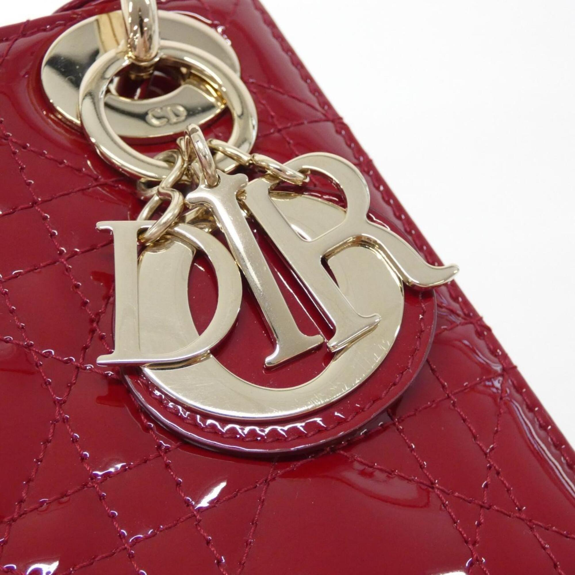 Christian Dior Lady Dior Cherry Red Leather Handbag (Pre-Owned)