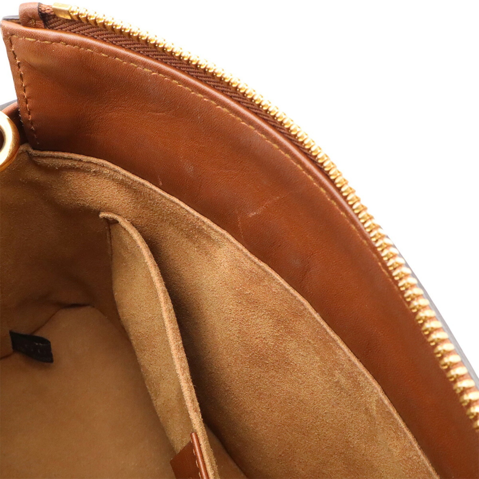 Gucci Beige Brown Gg Supreme Canvas Leather Handbag Shoulder Bag (Pre-Owned)