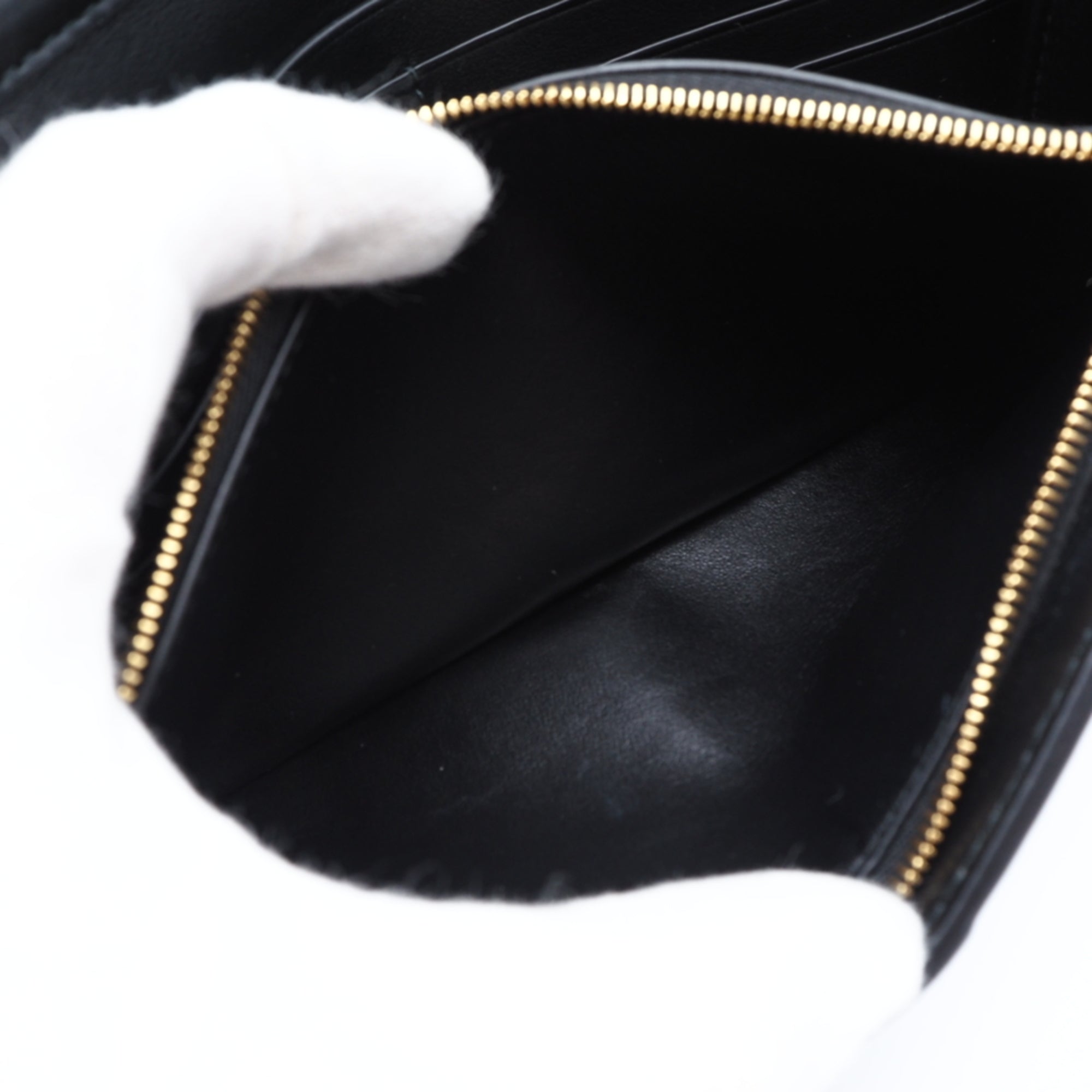 Bottega Veneta Black Leather Chain/Shoulder Wallet (Pre-Owned)