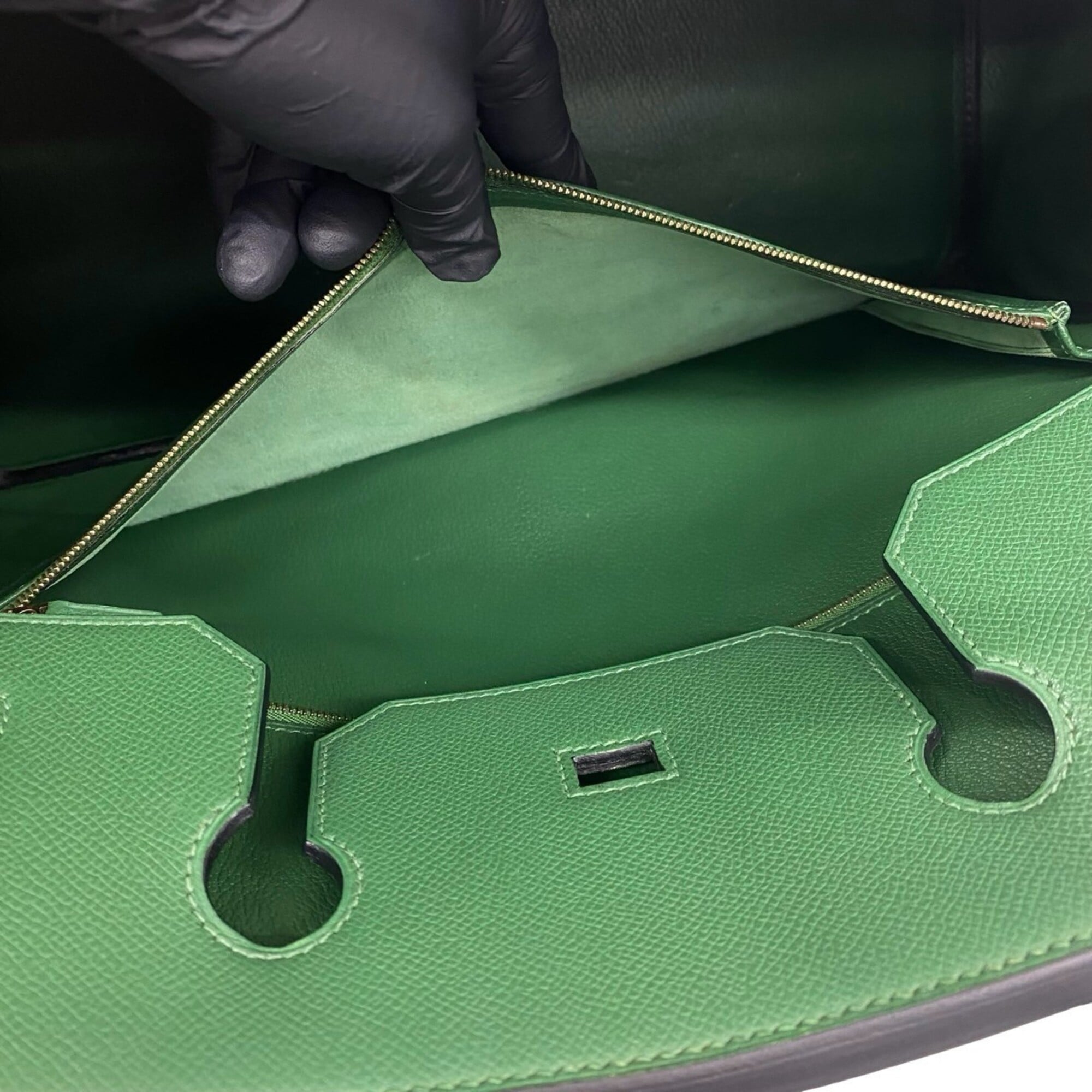 Hermes Green Courchevel Leather Handbag Tote Bag (Pre-Owned)