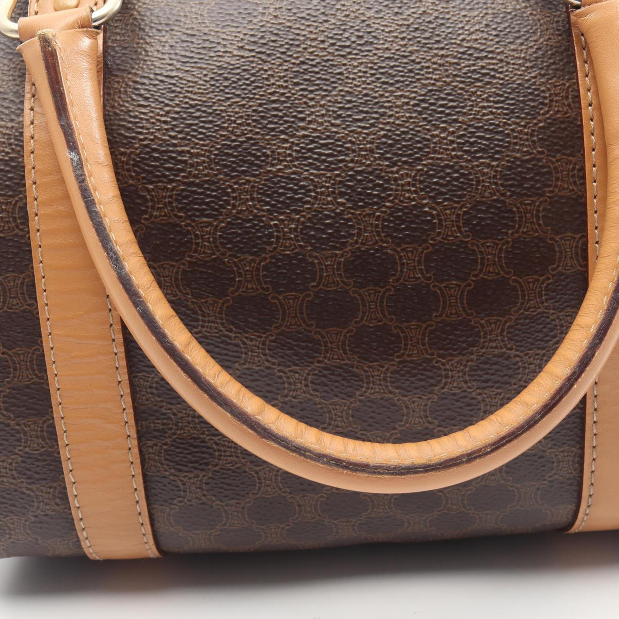 Celine Brown Coated Canvas Leather Handbag Tote Bag (Pre-Owned)