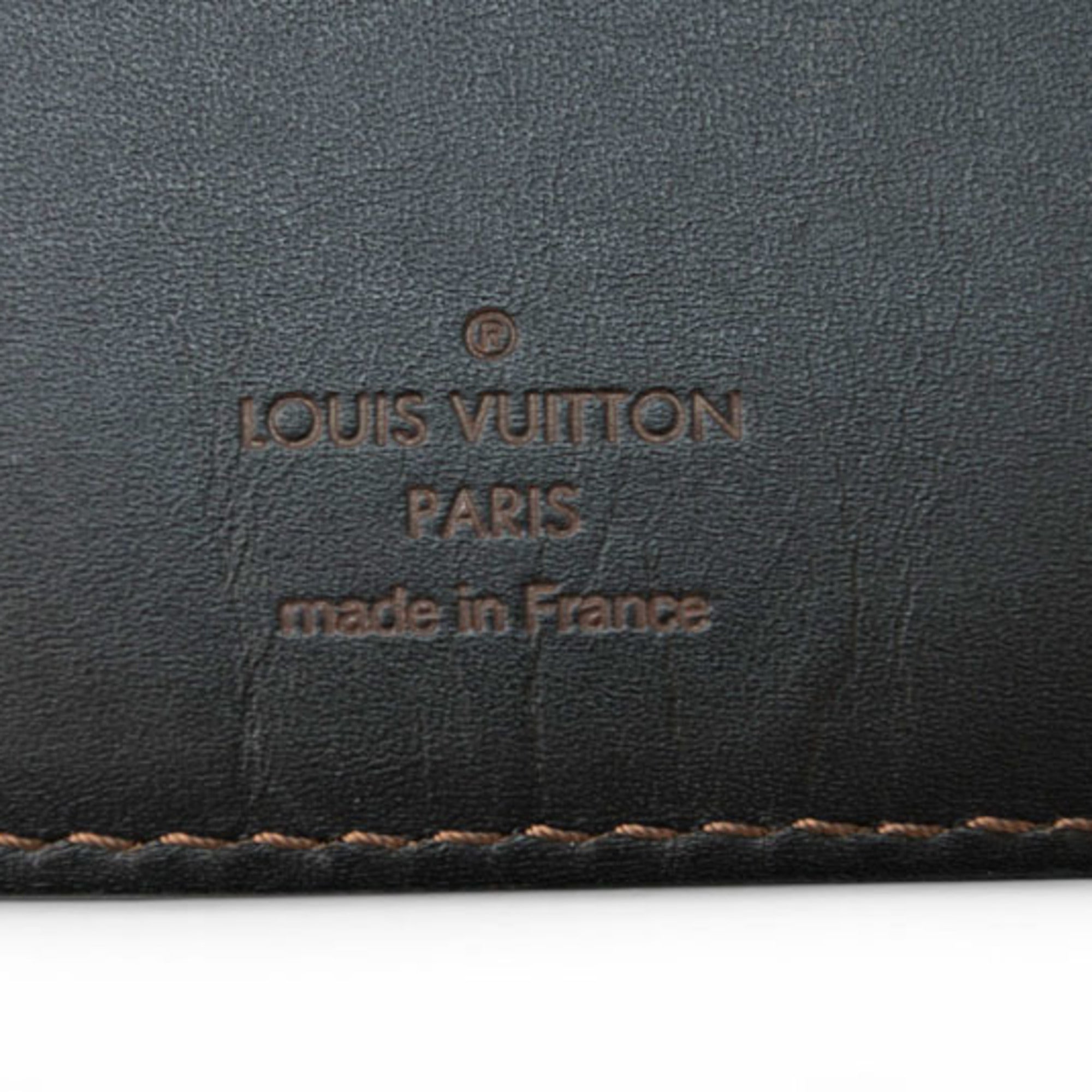Louis Vuitton Utah Coffee Dark Brown Utah Leather Long Wallet (Bi-Fold) (Pre-Owned)
