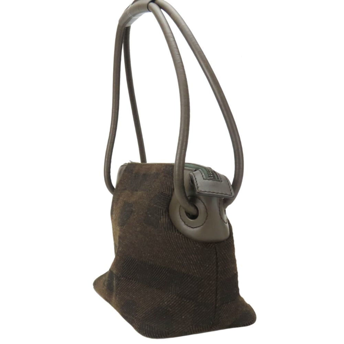 Bally Brown Wool Leather Handbag (Pre-Owned)