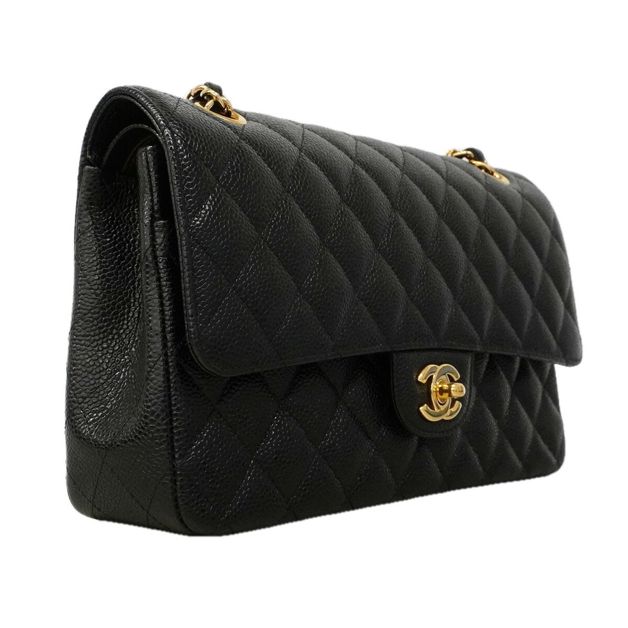 Chanel Black Grained Calfskin Shoulder Bag (Pre-Owned)