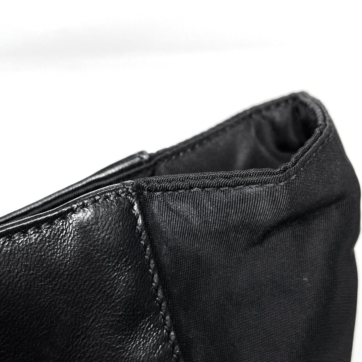 Prada Black Nylon Leather Tote Bag (Pre-Owned)