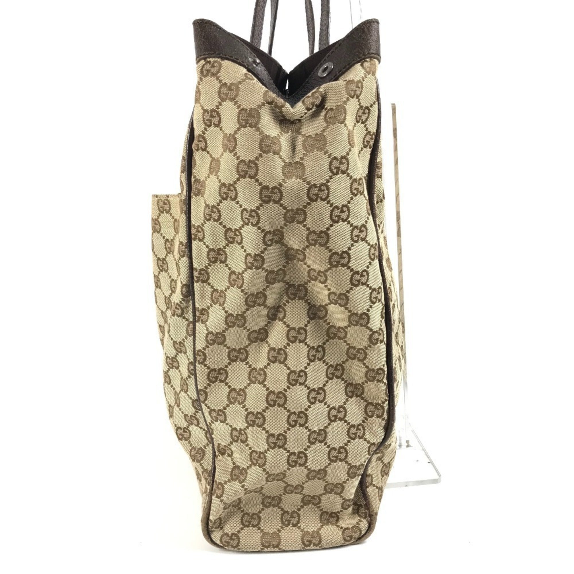 Gucci Beige Dark Brown Gg Canvas Shoulder Bag Tote Bag (Pre-Owned)