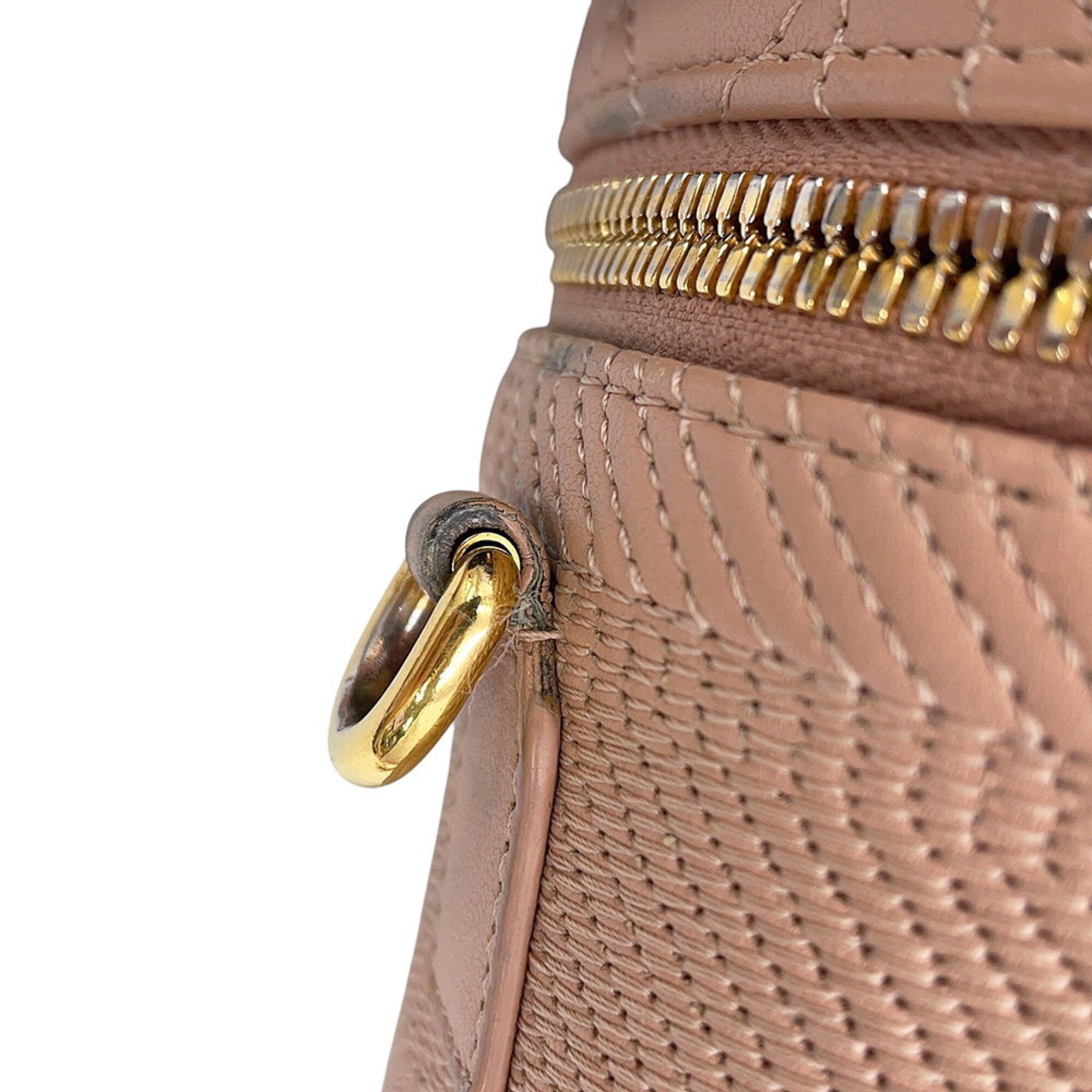 Christian Dior Gold Leather Handbag Shoulder Bag (Pre-Owned)