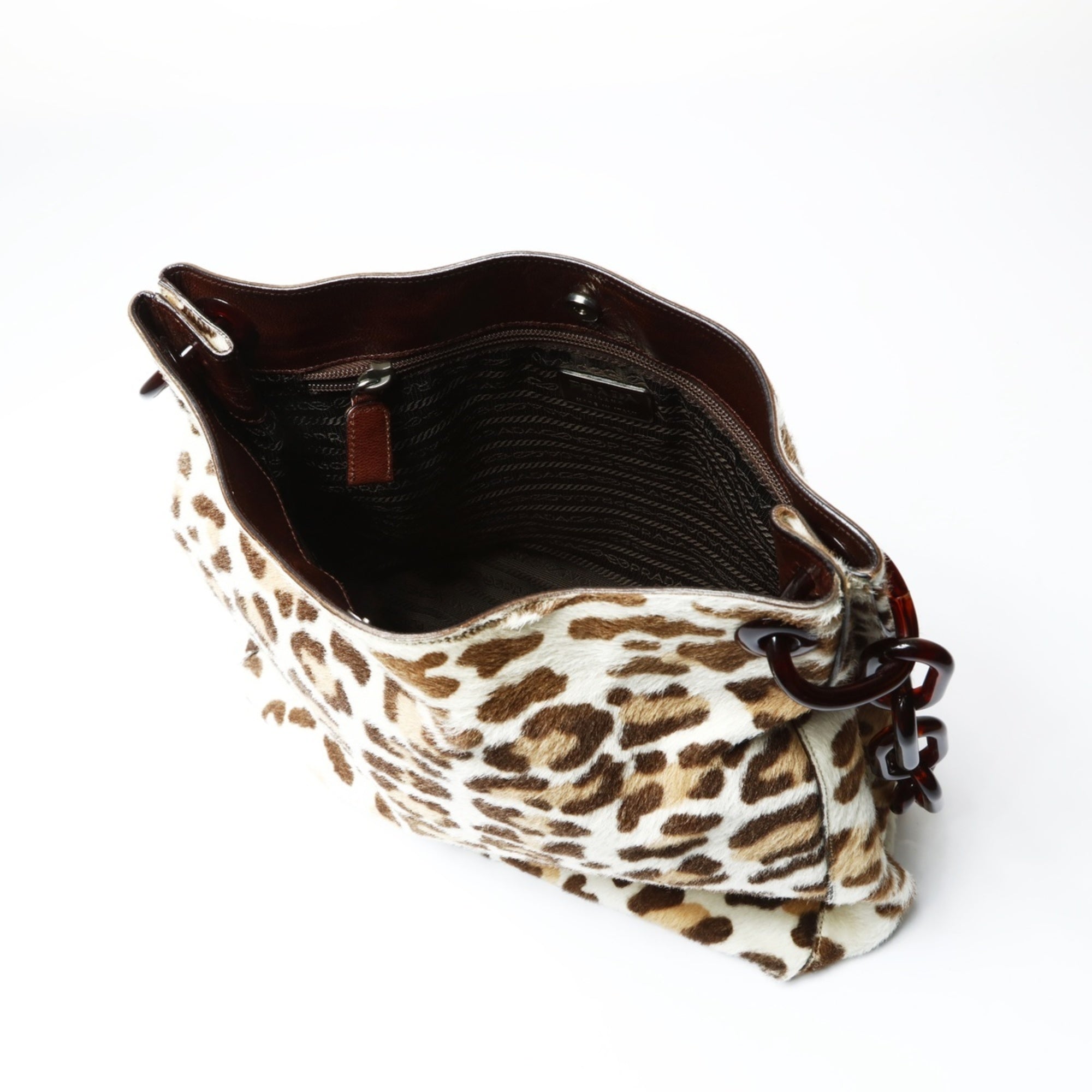 Prada Brown Leather Shoulder Bag (Pre-Owned)
