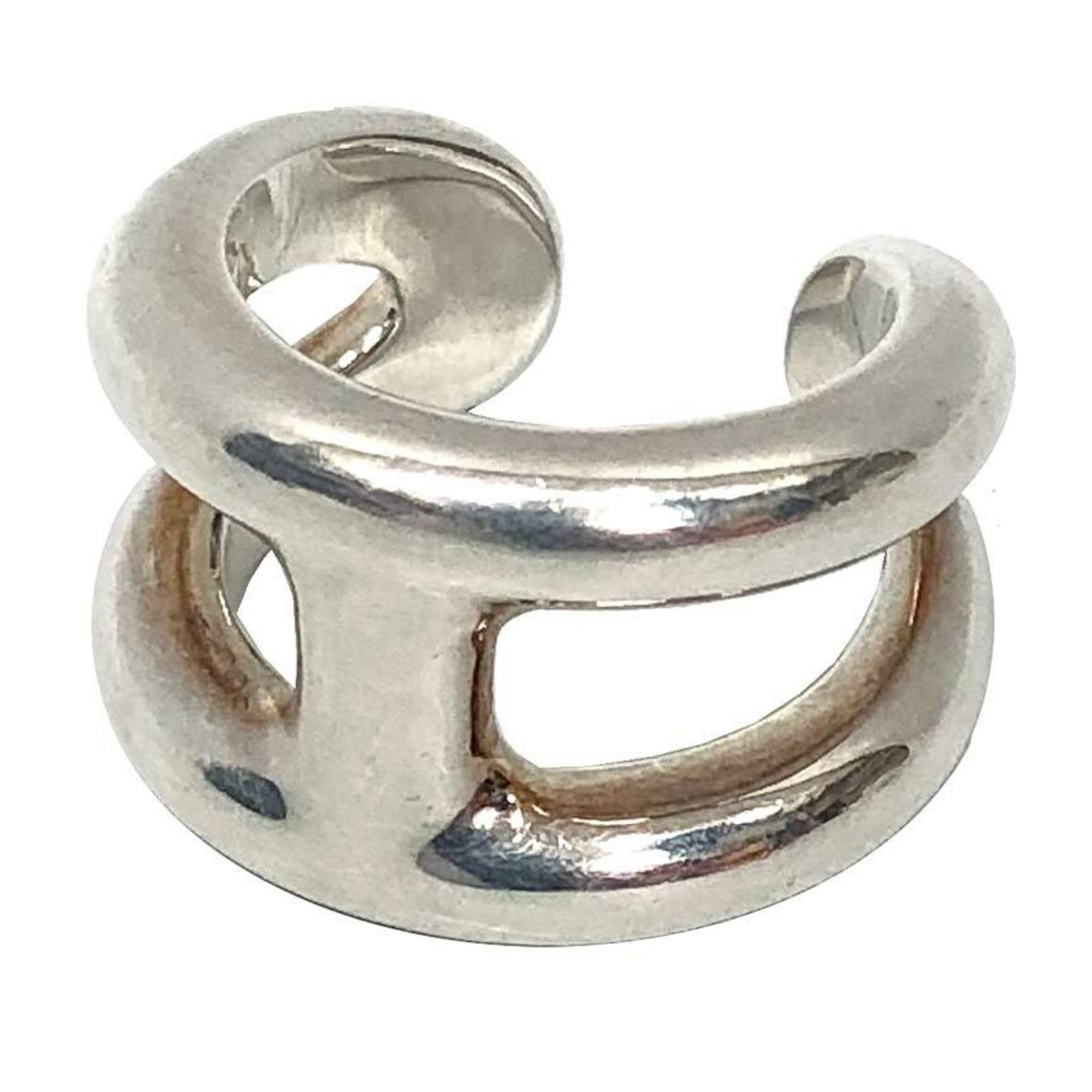 Hermes Silver Silver 925 Band Ring (Pre-Owned)