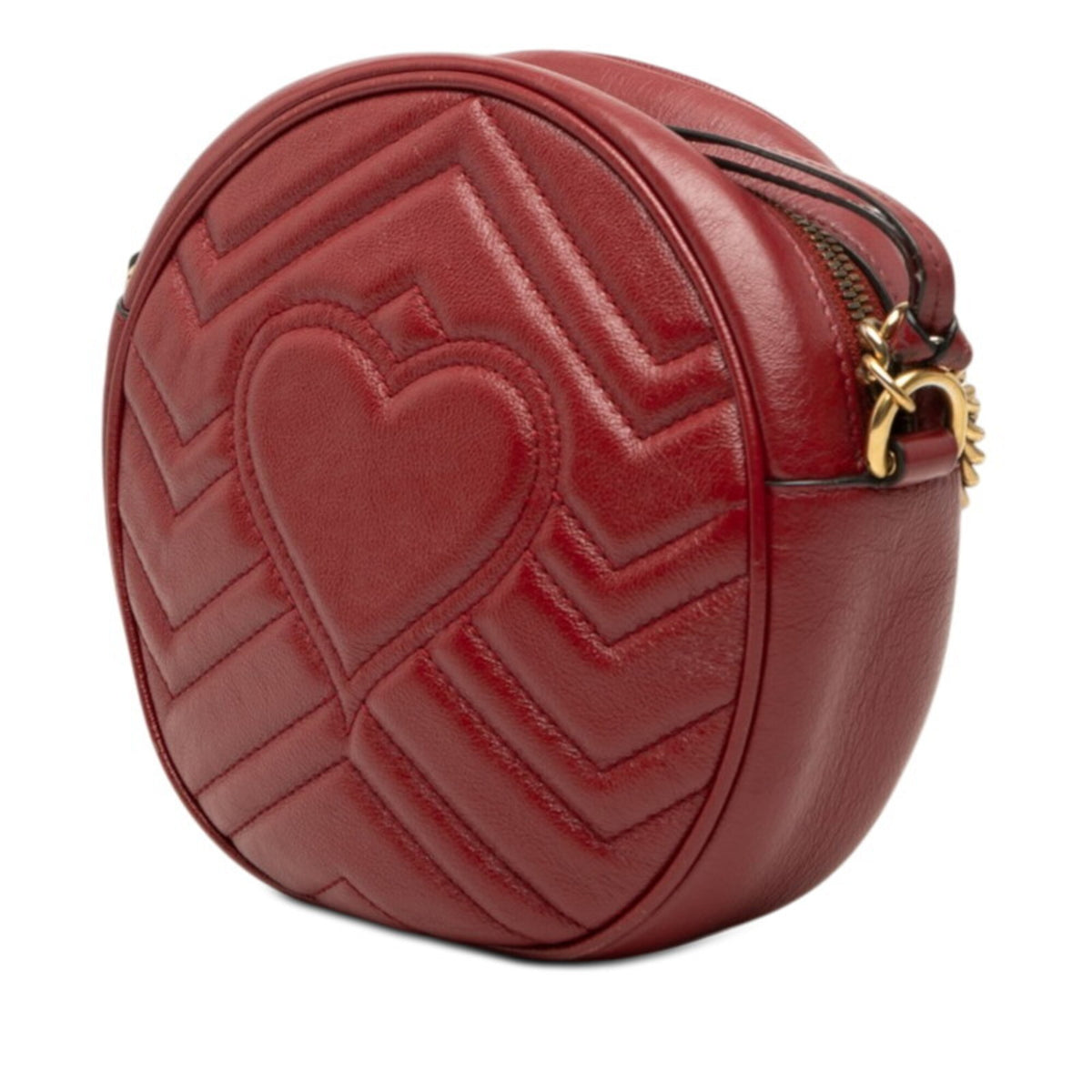 Gucci Gg Marmont Red Color Leather Shoulder Bag (Pre-Owned)
