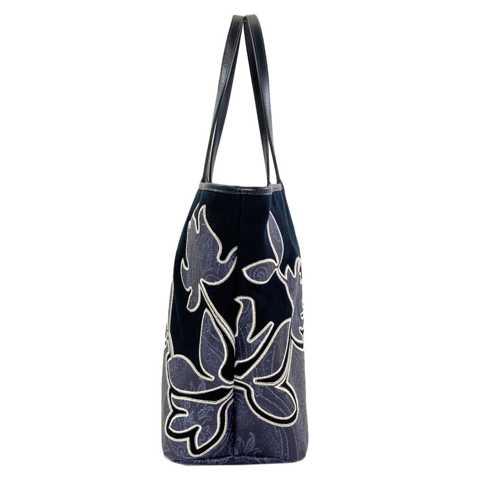 Etro Blue Navy Pvc Canvas Tote Bag (Pre-Owned)