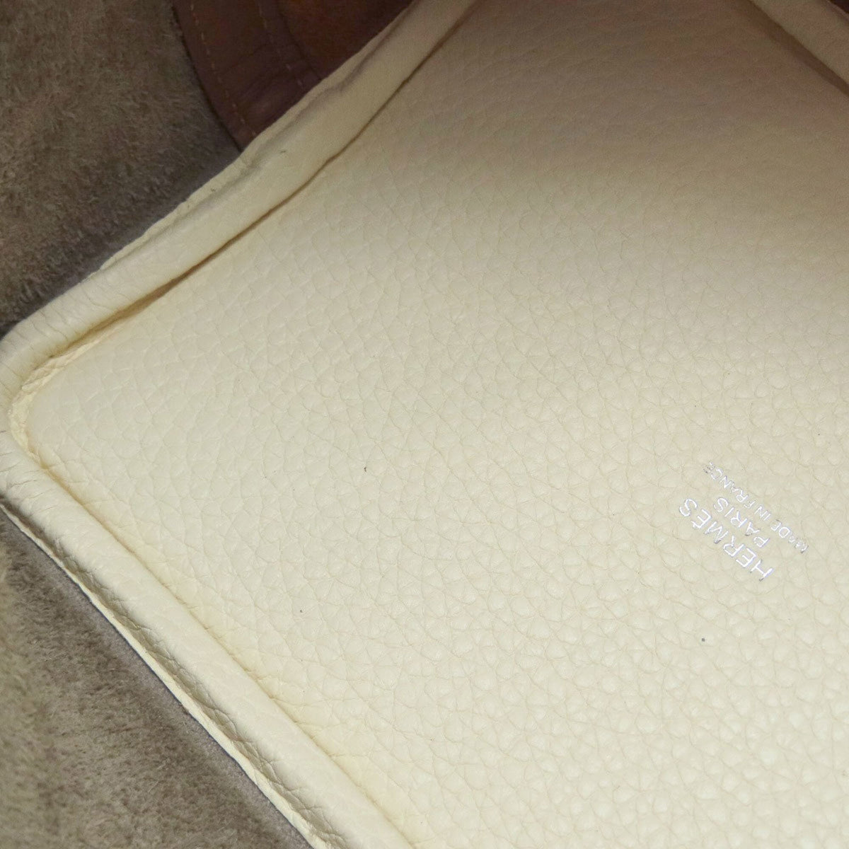Hermes Picotin Cream Gold Grayish Taurillon Clemence Leather Handbag (Pre-Owned)