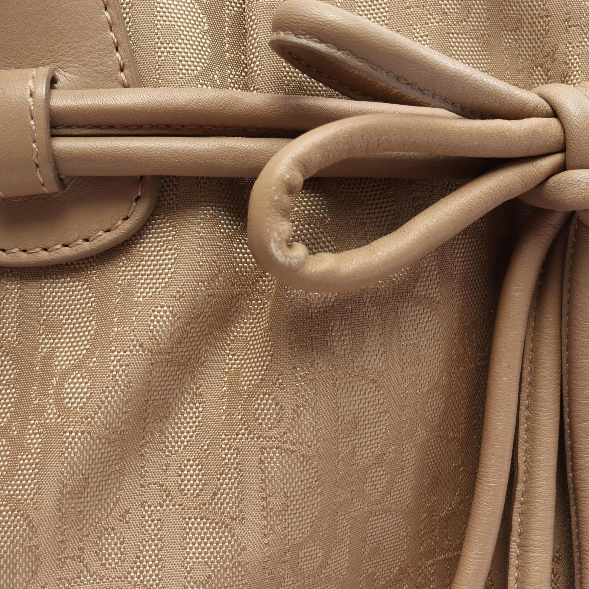 Christian Dior Beige Leather Nylon Canvas Handbag (Pre-Owned)