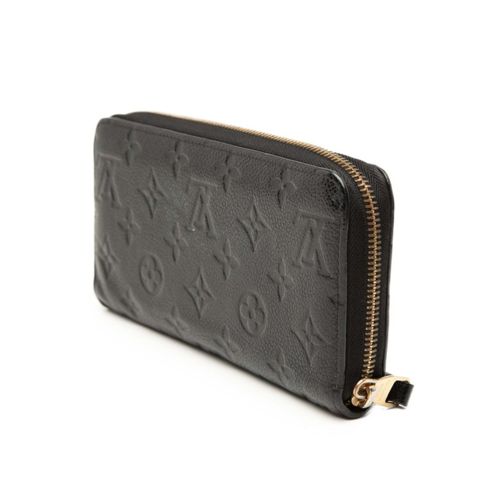 Louis Vuitton Black Noir Leather Long Wallet (Bi-Fold) (Pre-Owned)
