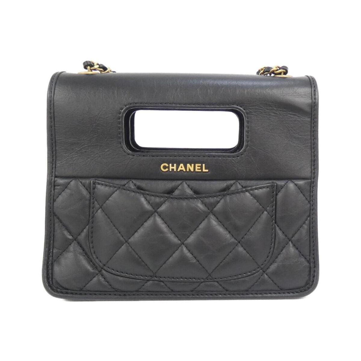 Chanel Black Leather Shoulder Bag (Pre-Owned)