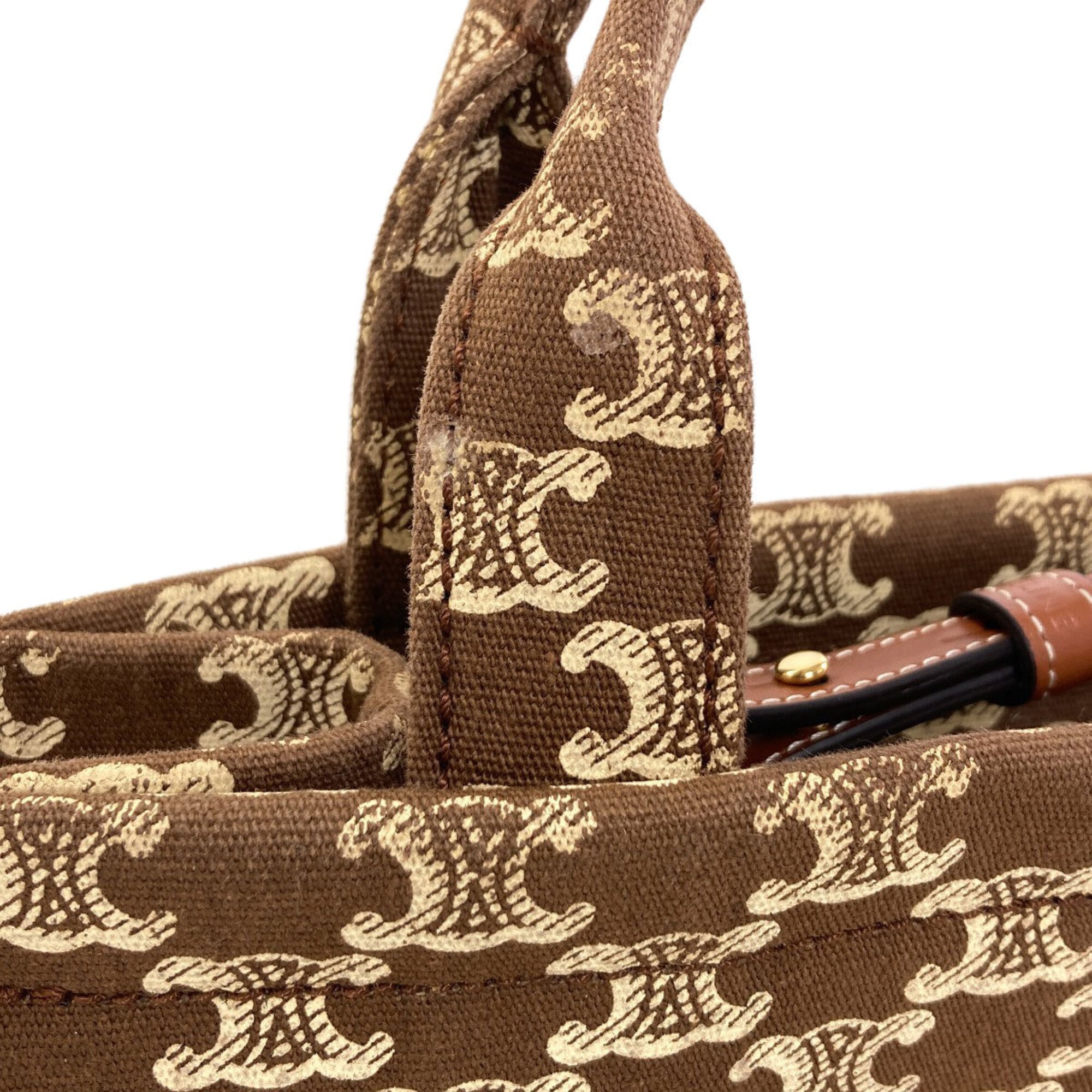 Celine Brown Canvas Handbag (Pre-Owned)