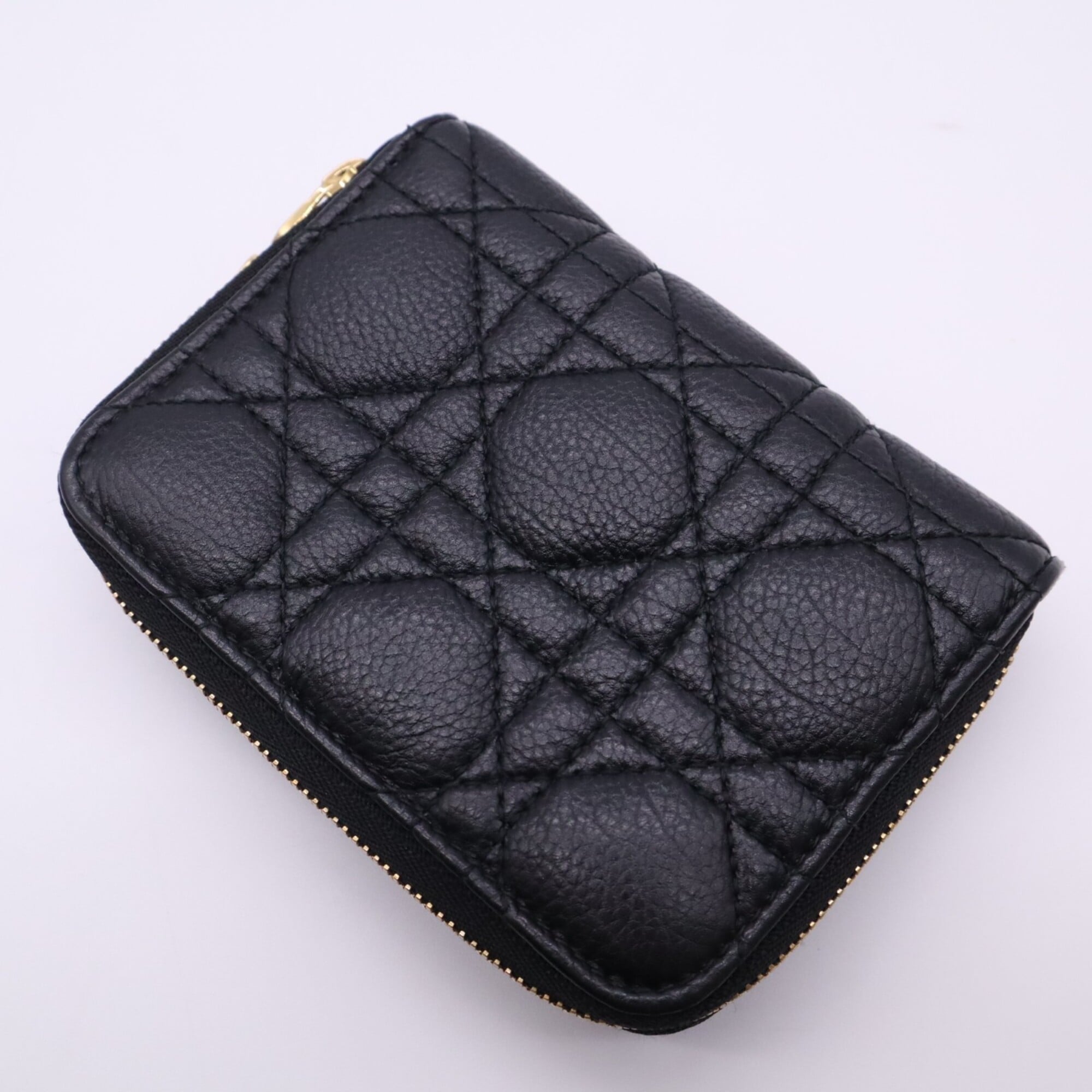 Christian Dior Black Leather Wallet (Tri-Fold) (Pre-Owned)