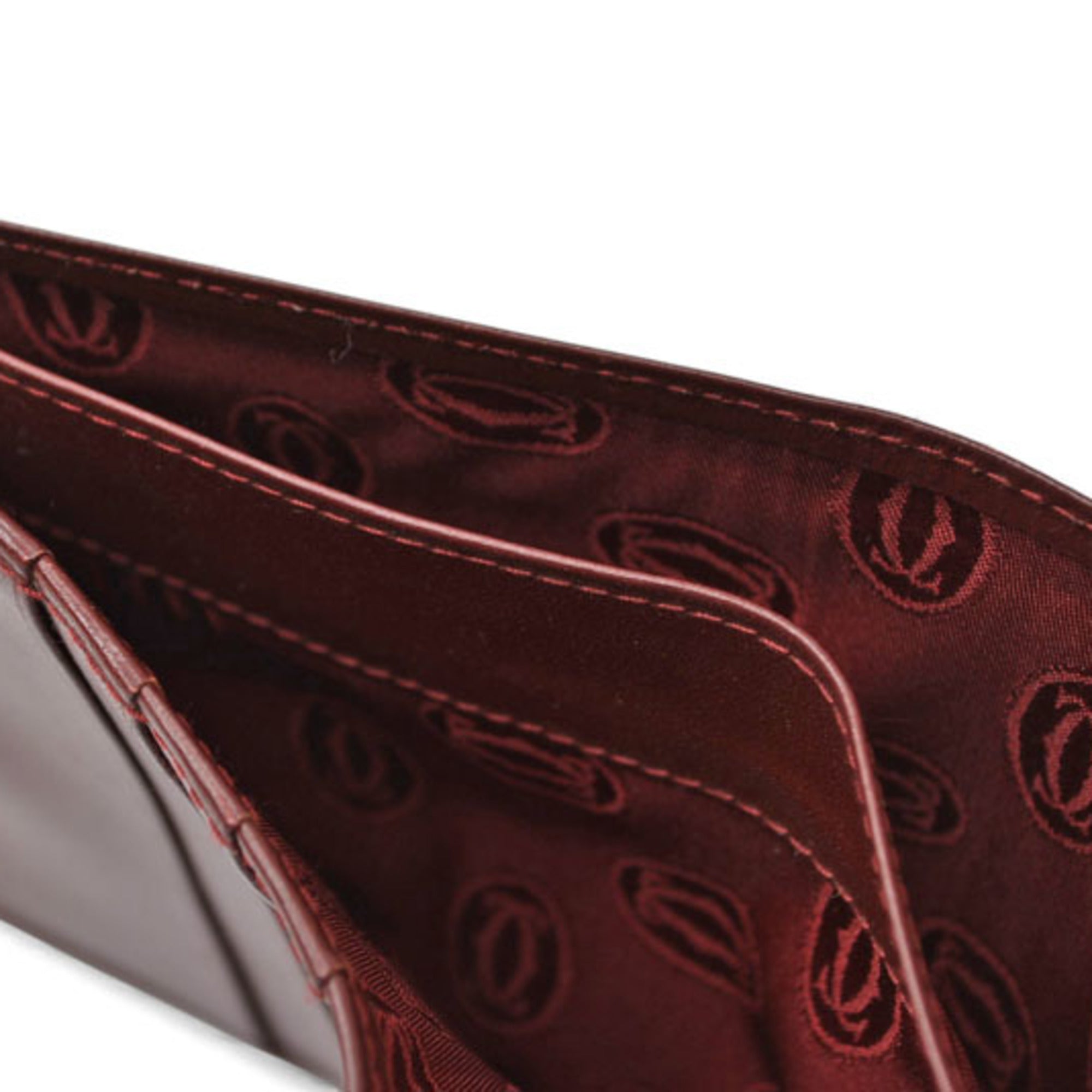 Cartier Bordeaux Leather Wallet (Bi-Fold) (Pre-Owned)