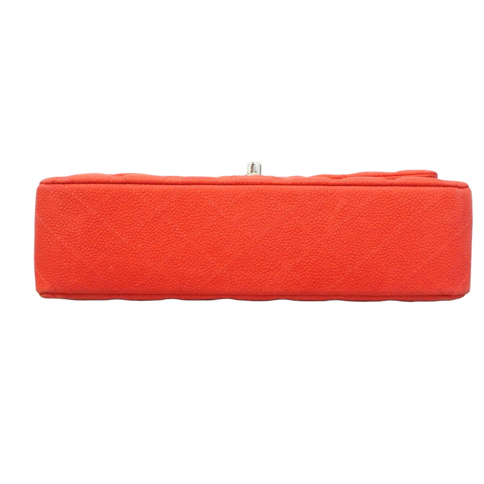 Chanel Red Color Grained Calfskin Shoulder Bag (Pre-Owned)