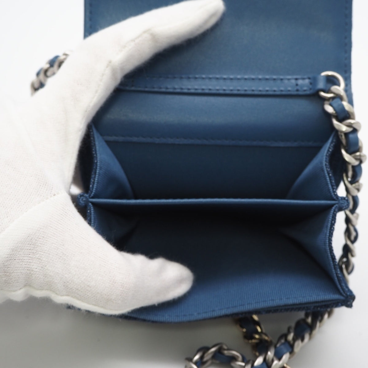 Chanel Denim Blue Denim Leather Shoulder Bag (Pre-Owned)