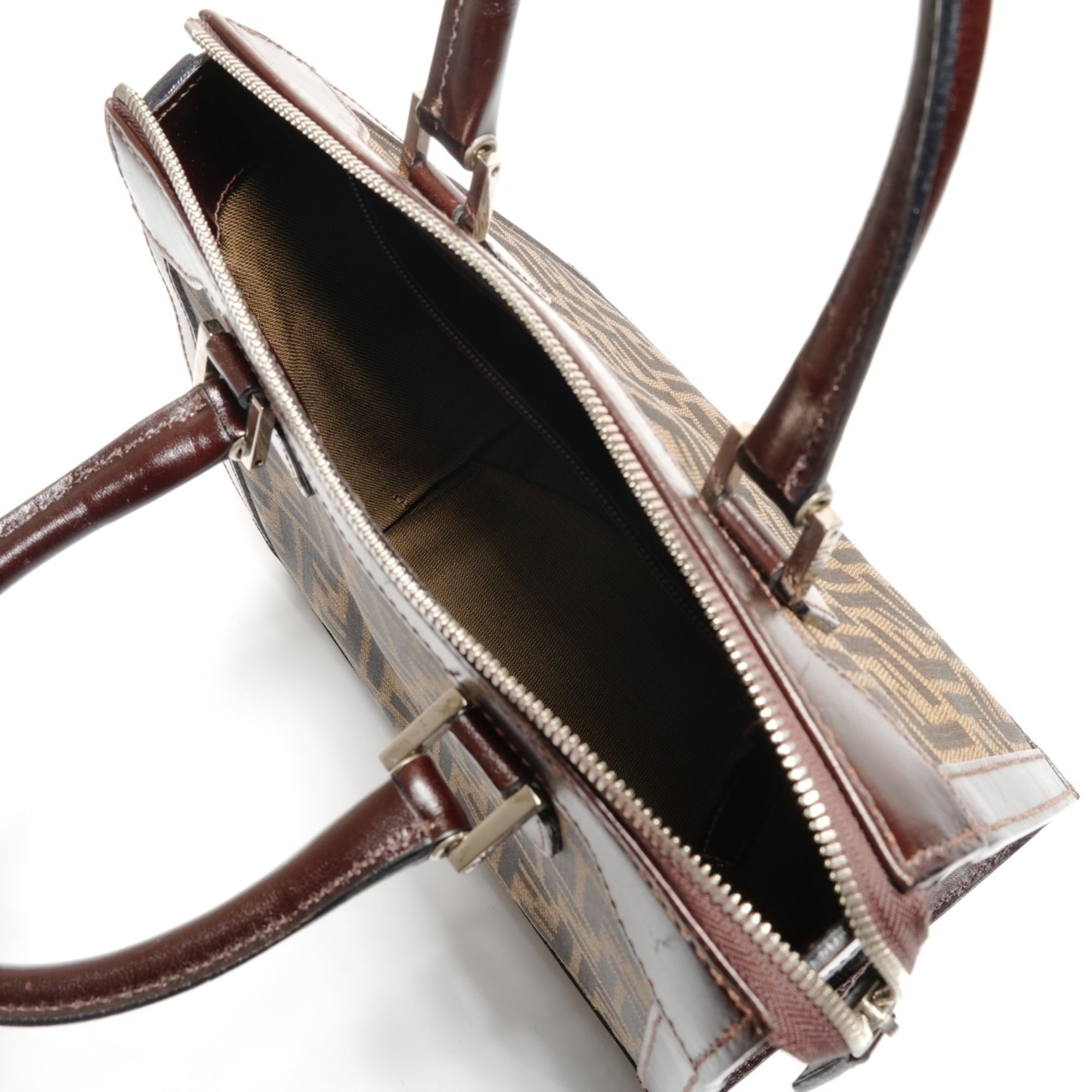 Fendi Zucca Brown Canvas Handbag (Pre-Owned)
