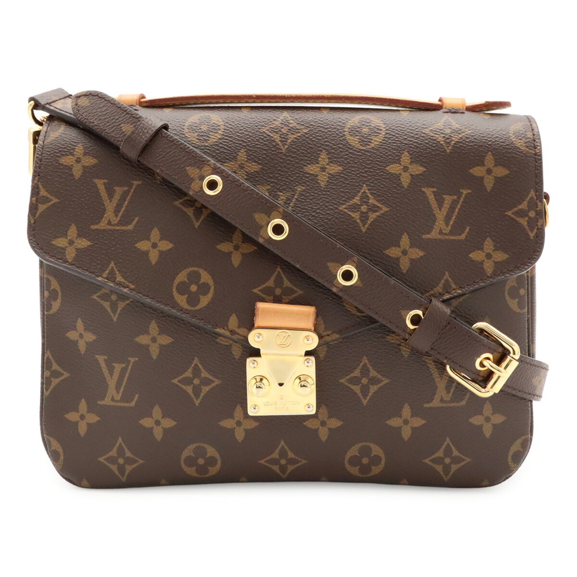 Louis Vuitton Brown Monogram Canvas Clutch Bag Handbag Pochette Shoulder Bag (Pre-Owned)