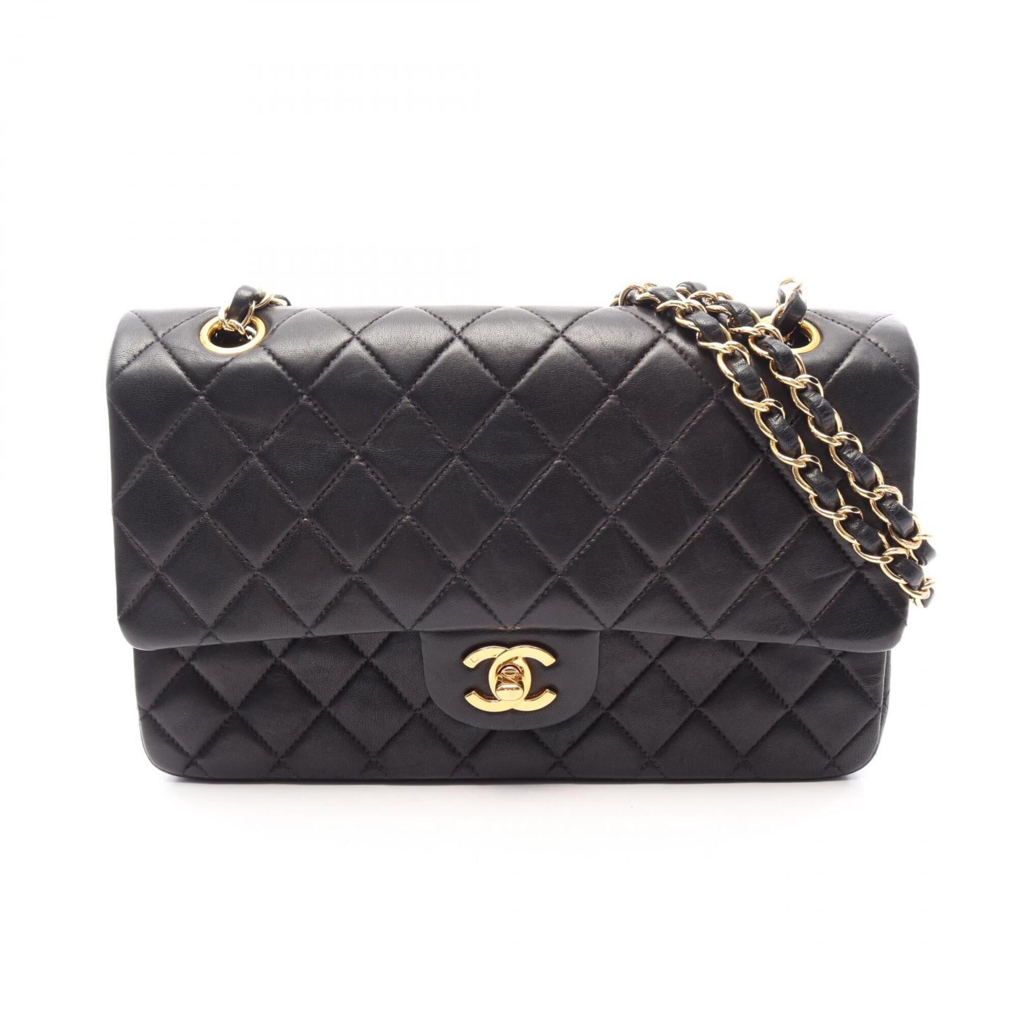 Chanel Black Leather Handbag Shoulder Bag (Pre-Owned)