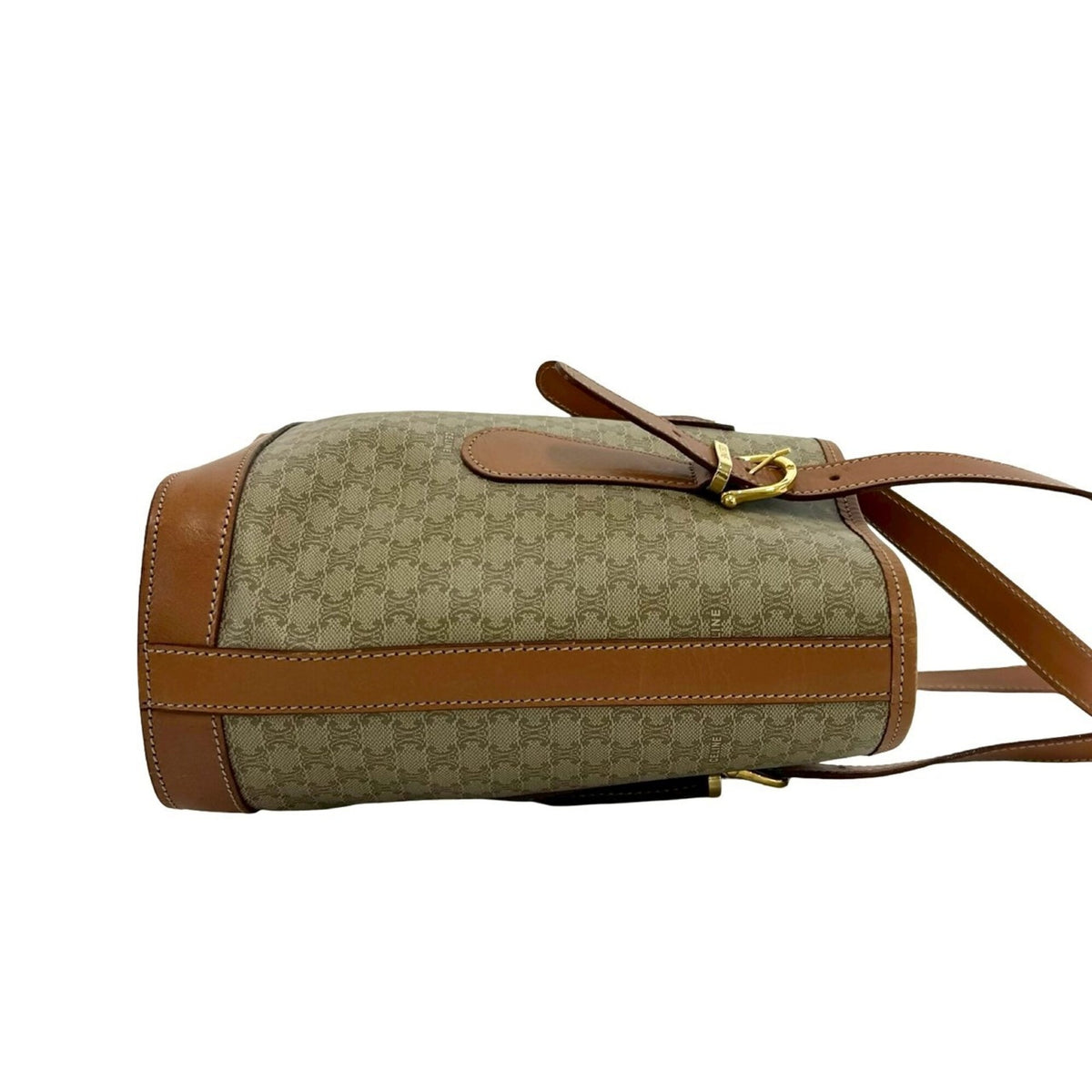 Celine Beige Brown Leather Pvc Handbag Tote Bag (Pre-Owned)