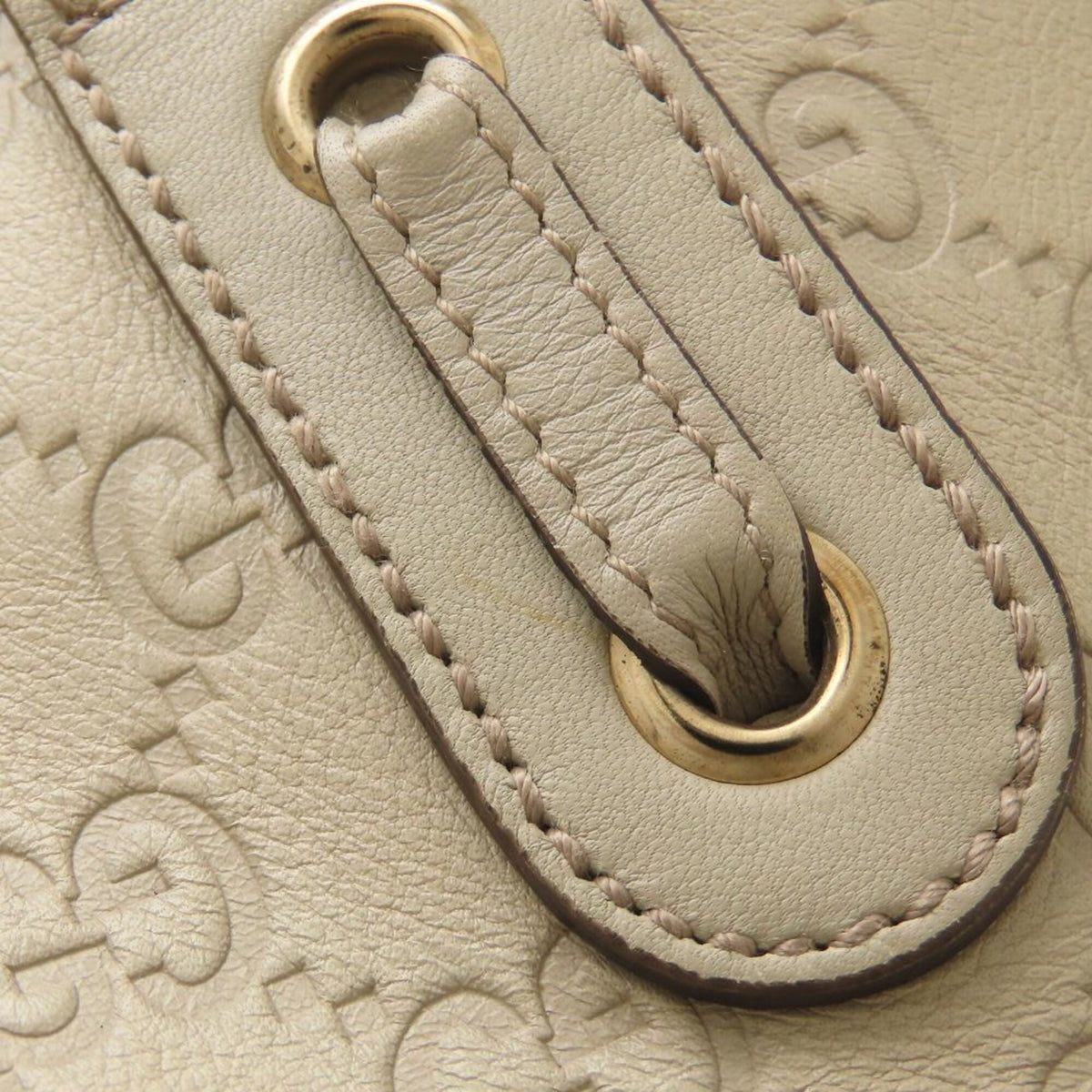 Gucci Ivory Leather Tote Bag (Pre-Owned)