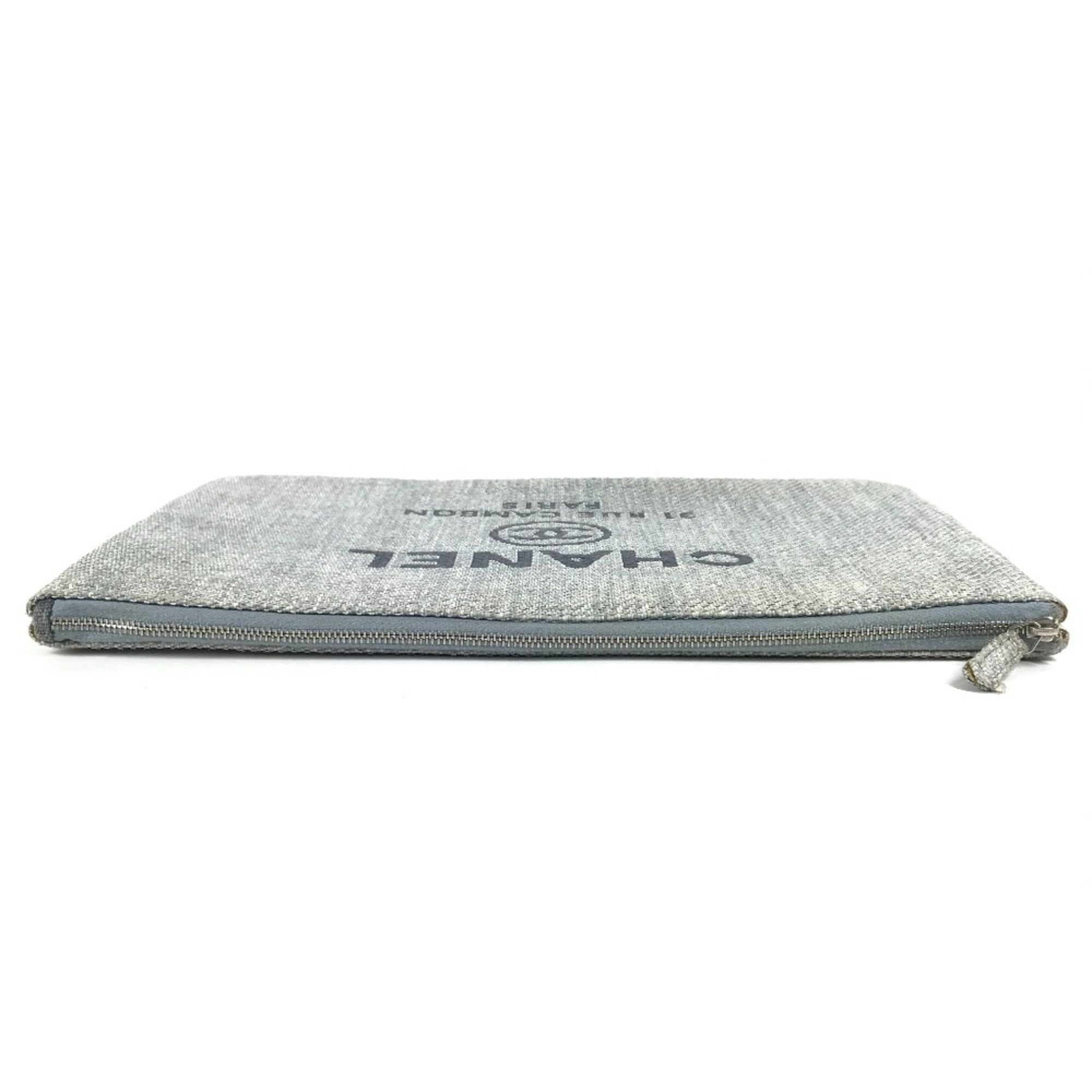 Chanel Blue Canvas Clutch Bag Pouch (Pre-Owned)