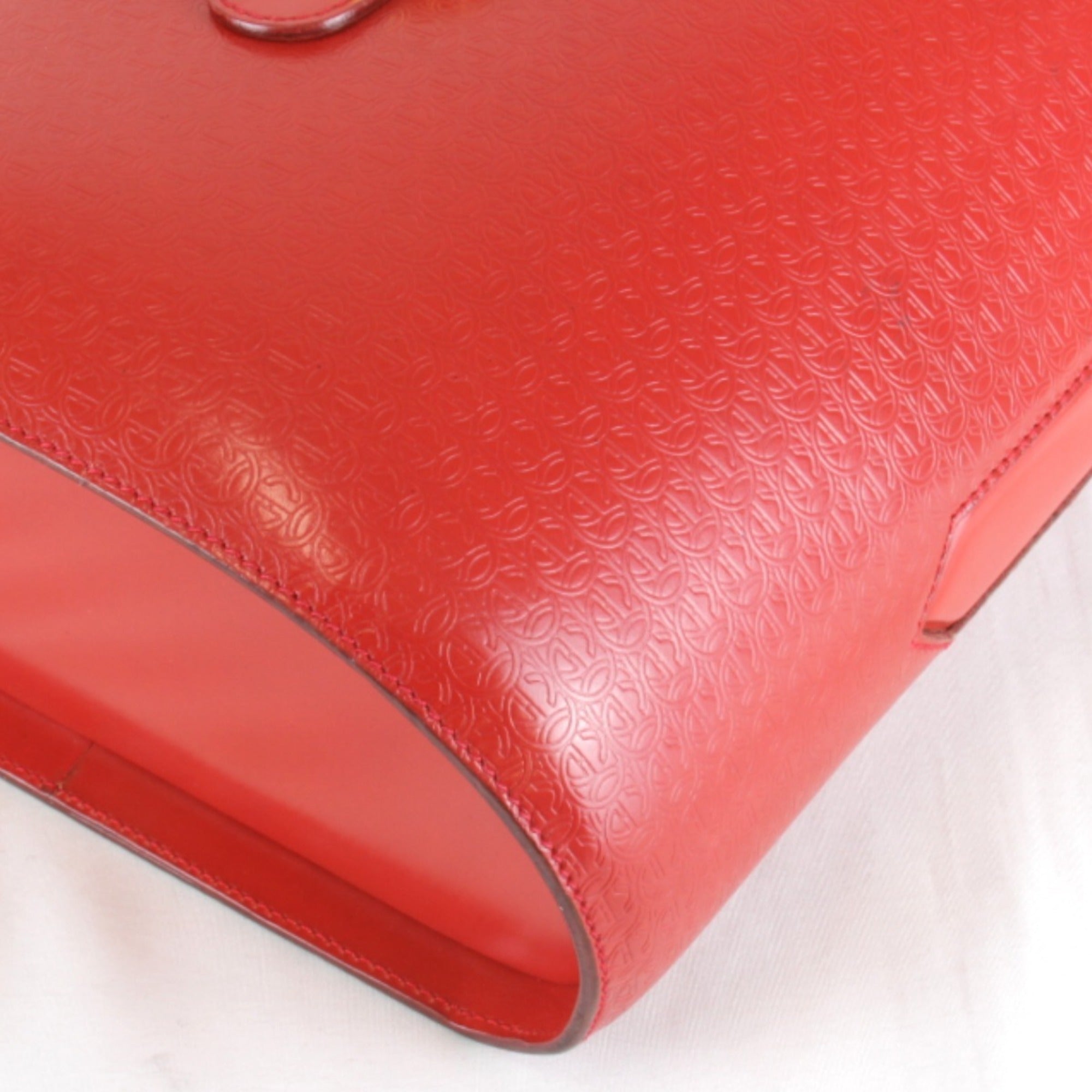 Gucci Red Color Leather Shoulder Bag (Pre-Owned)