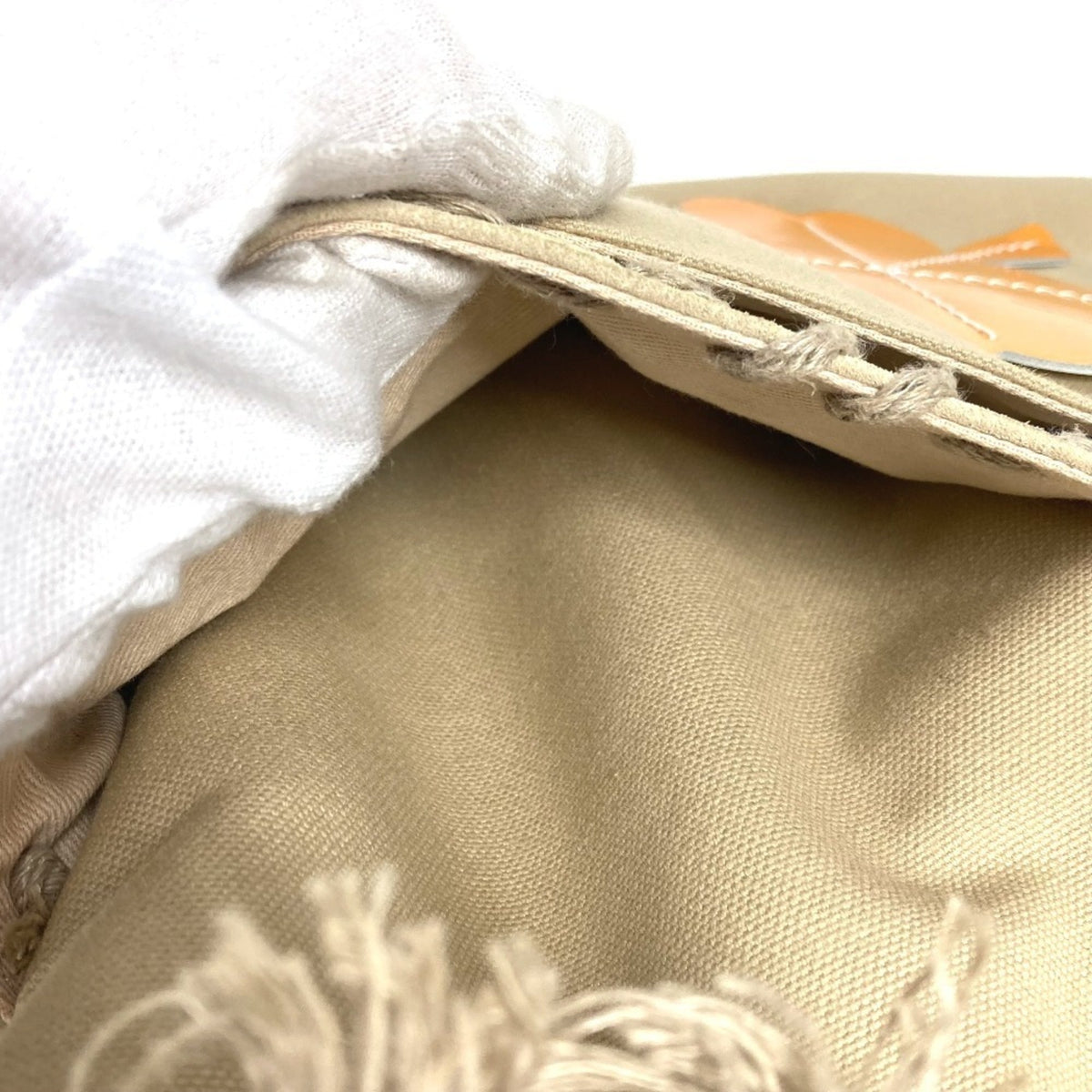 Chanel Beige Canvas Handbag Shoulder Bag (Pre-Owned)