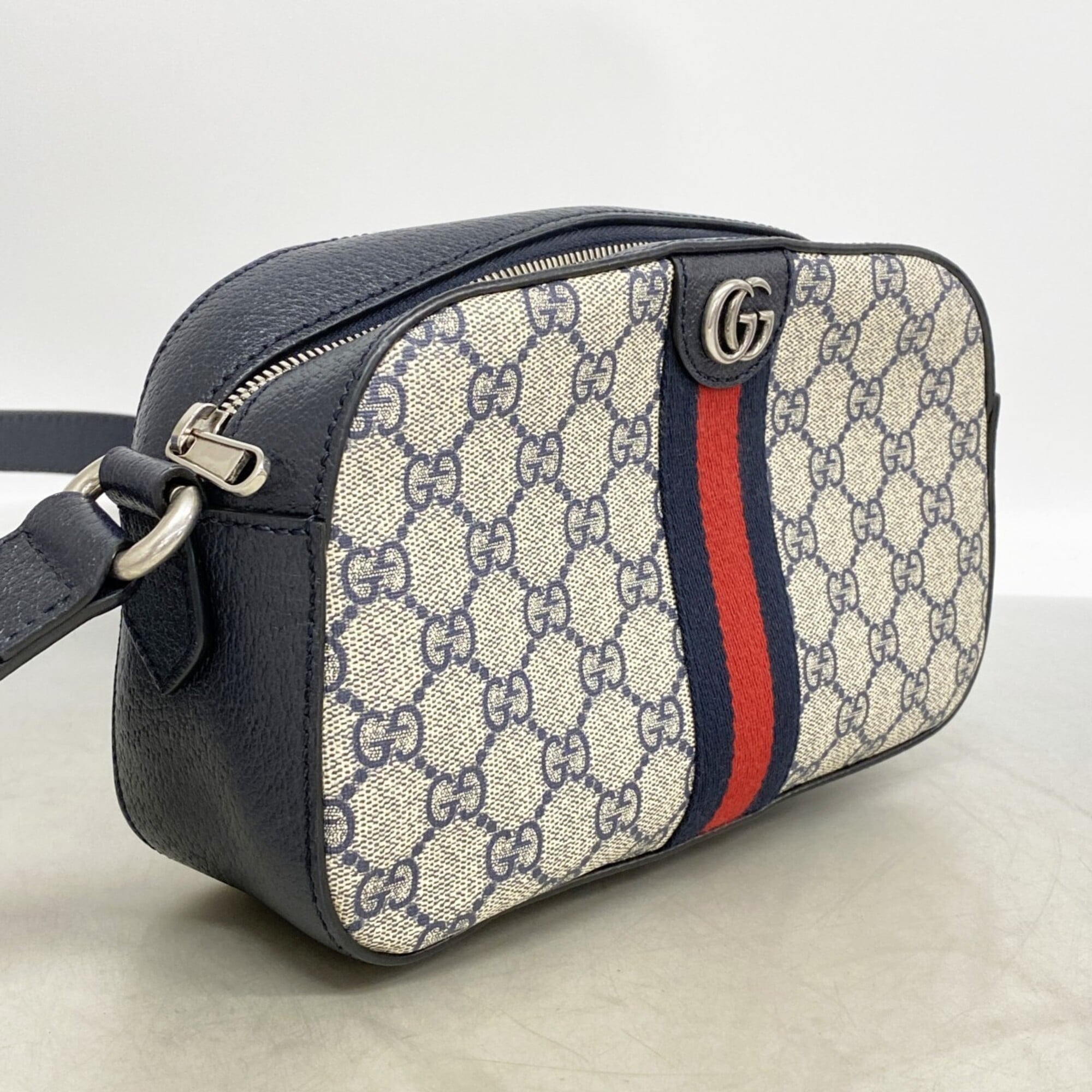 Gucci Navy Pvc Leather Shoulder Bag (Pre-Owned)