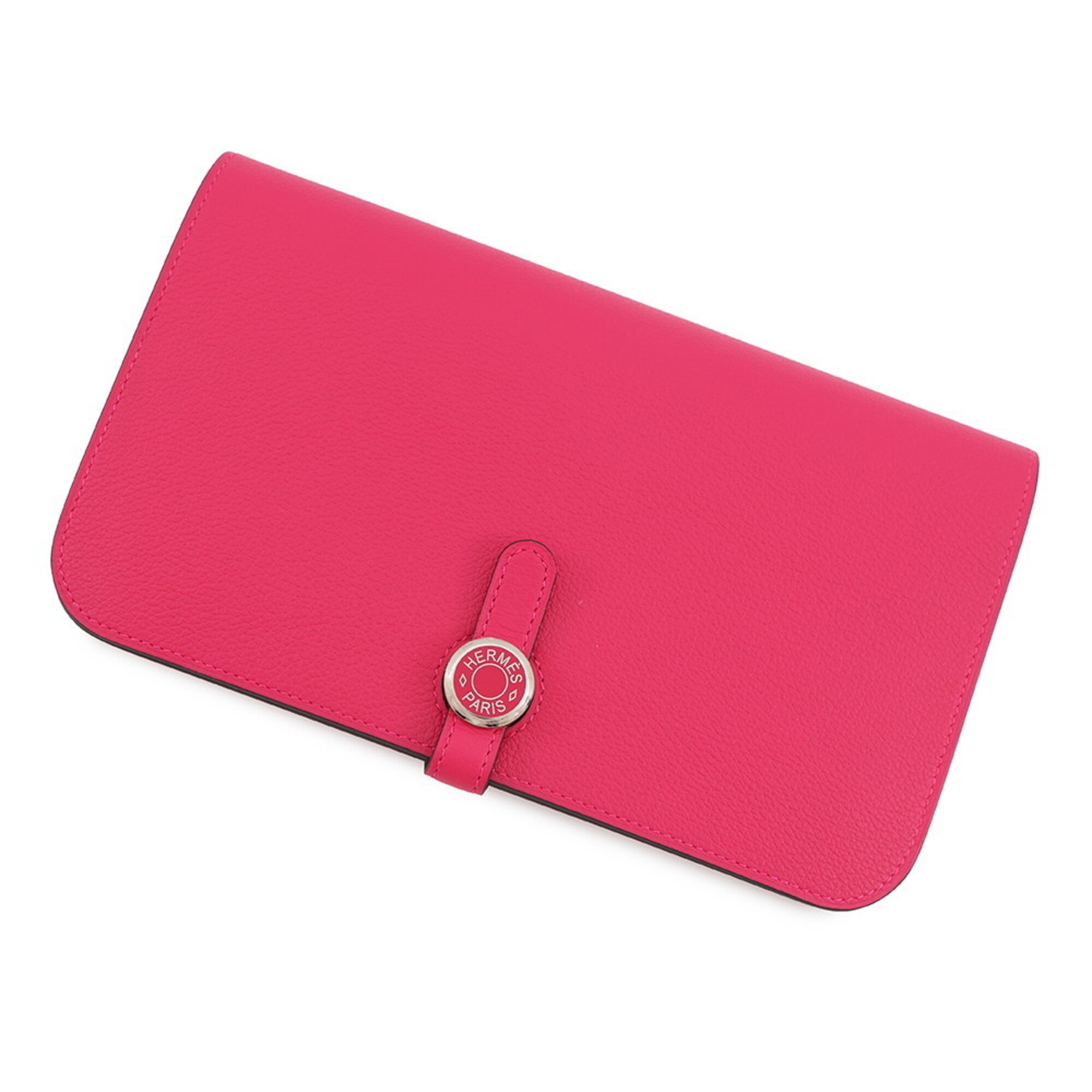 Hermes Pink Togo Leather Long Wallet (Bi-Fold) (Pre-Owned)