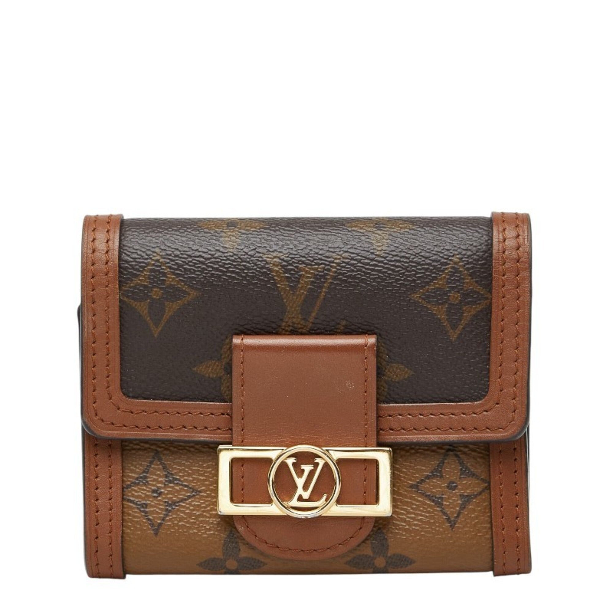 Louis Vuitton Brown Pvc Leather Wallet (Tri-Fold) (Pre-Owned)
