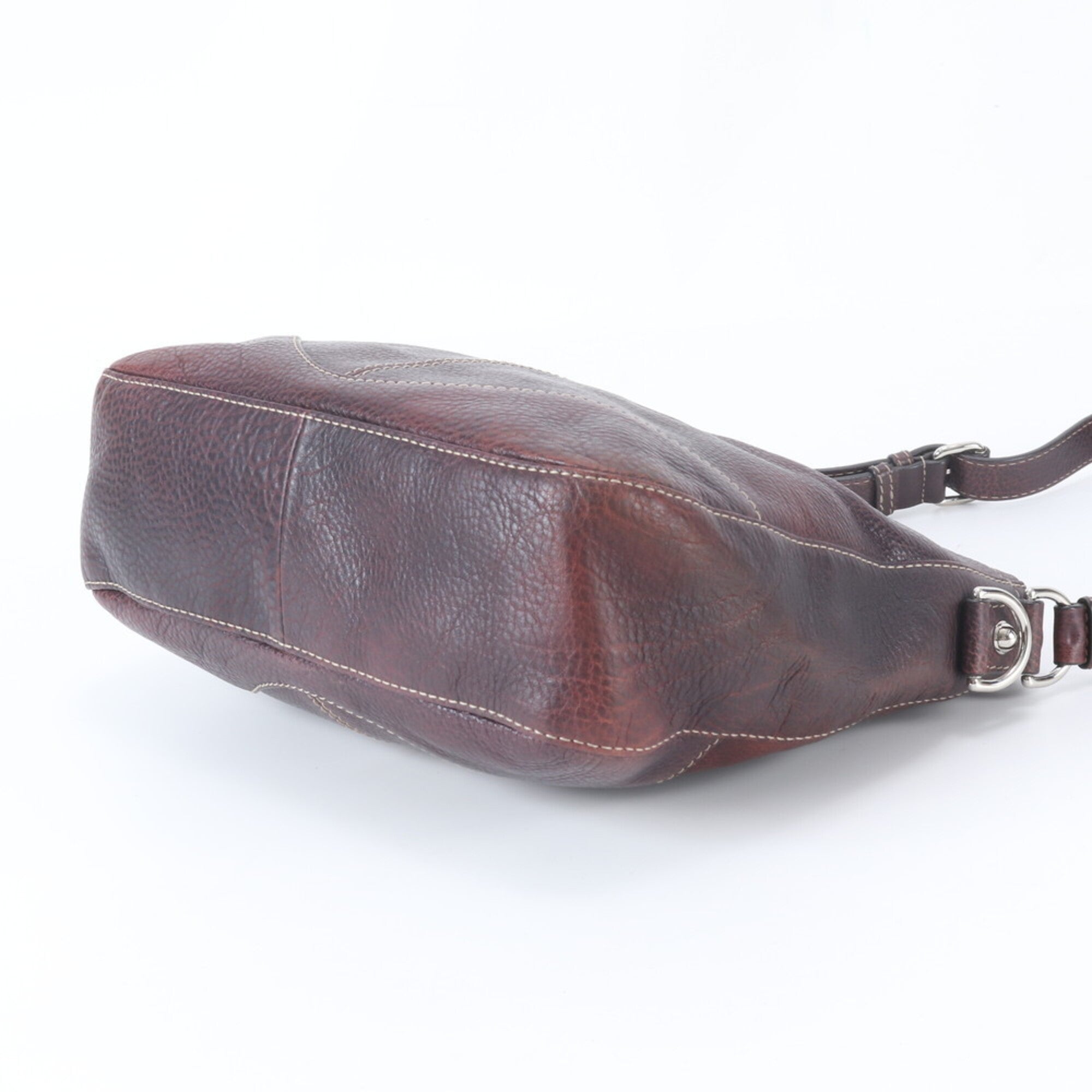 Gucci Red Brown Leather Shoulder Bag (Pre-Owned)