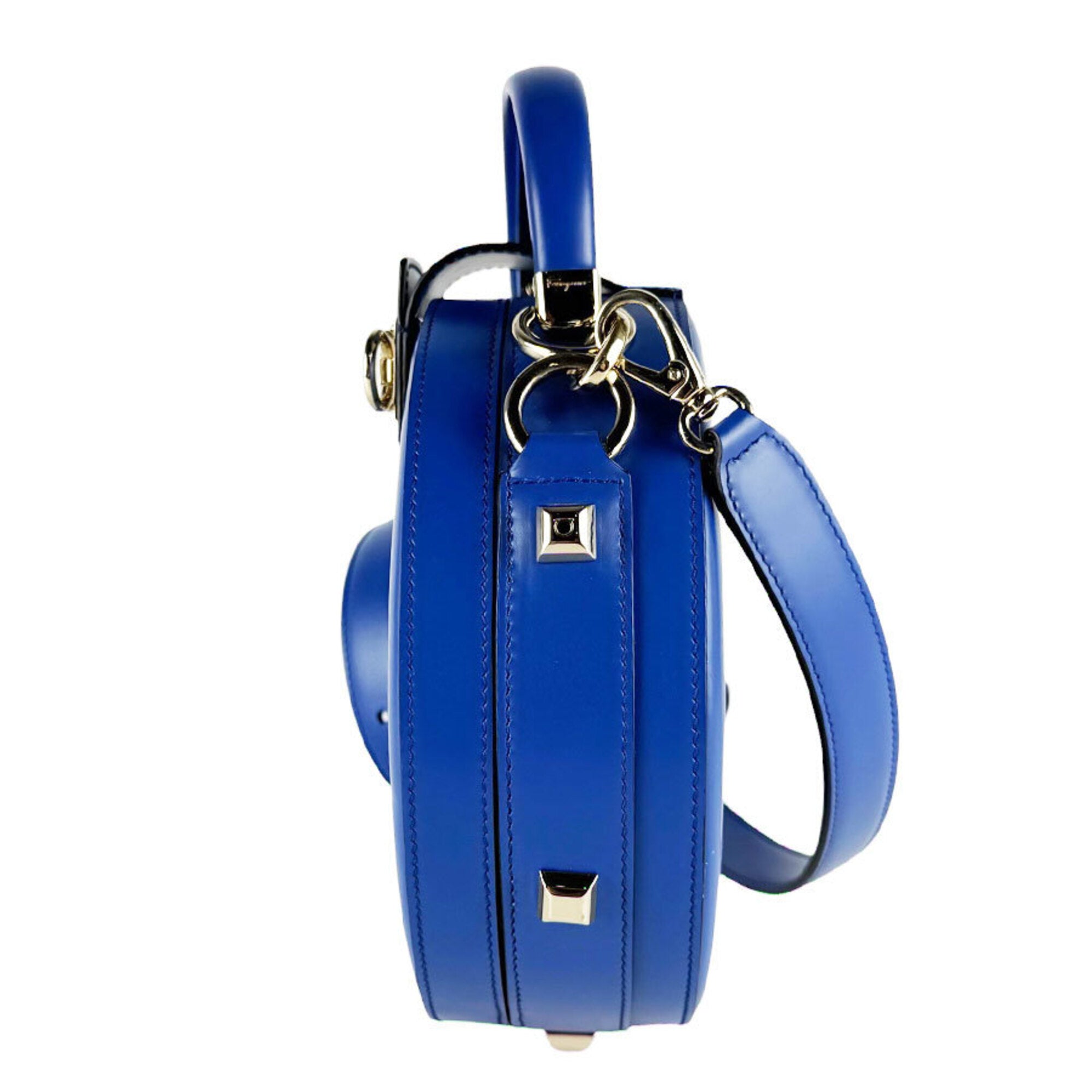 Salvatore Ferragamo Blue Leather Shoulder Bag (Pre-Owned)