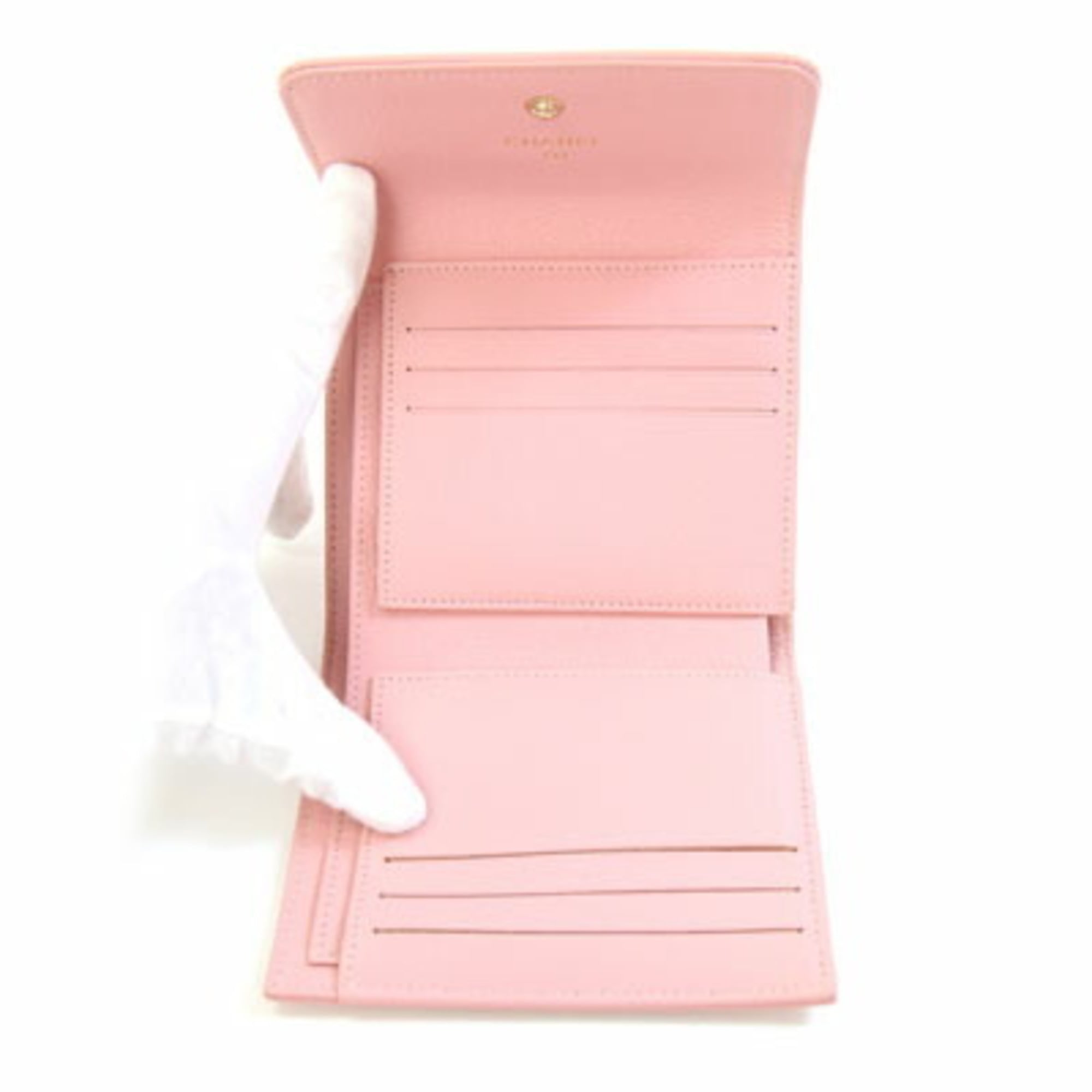 Chanel Pink Leather Wallet (Tri-Fold) (Pre-Owned)