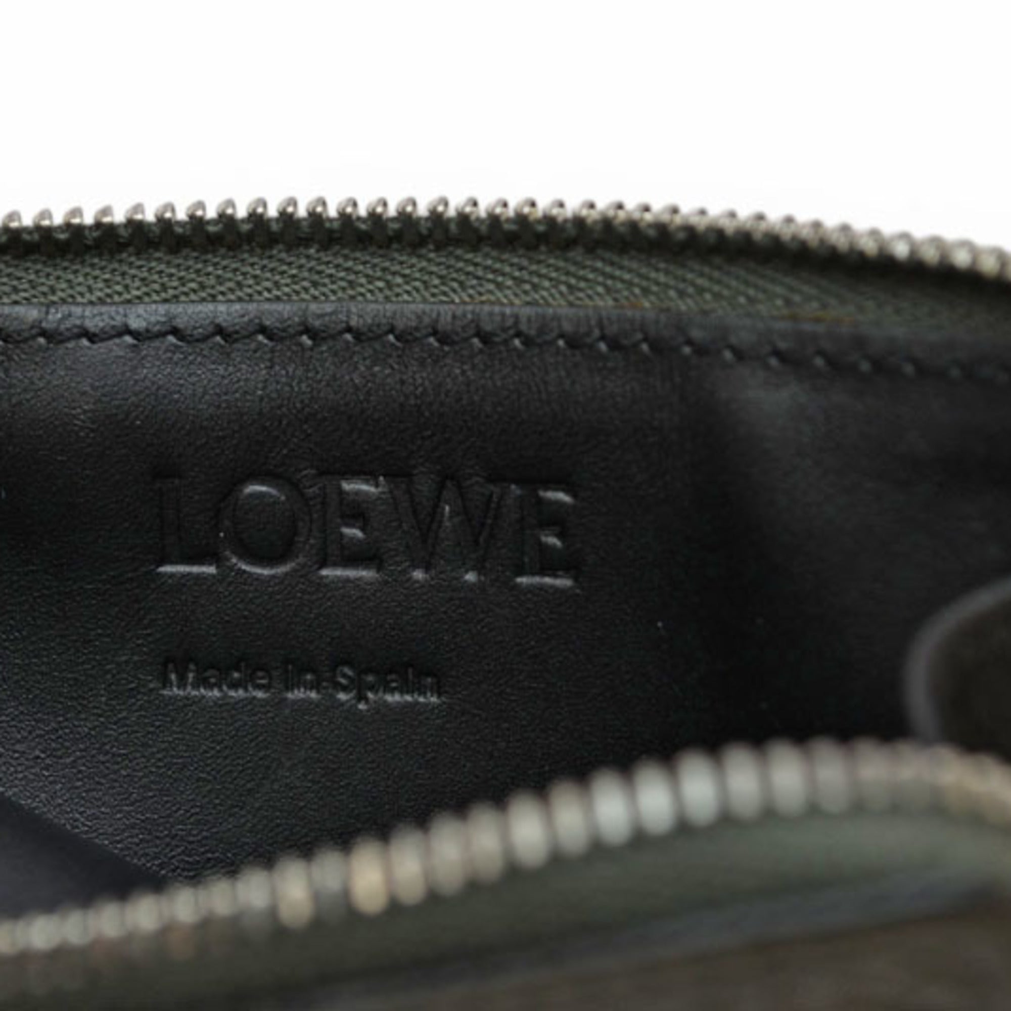 Loewe Khaki Brown Leather Coin Purse/Coin Case (Pre-Owned)