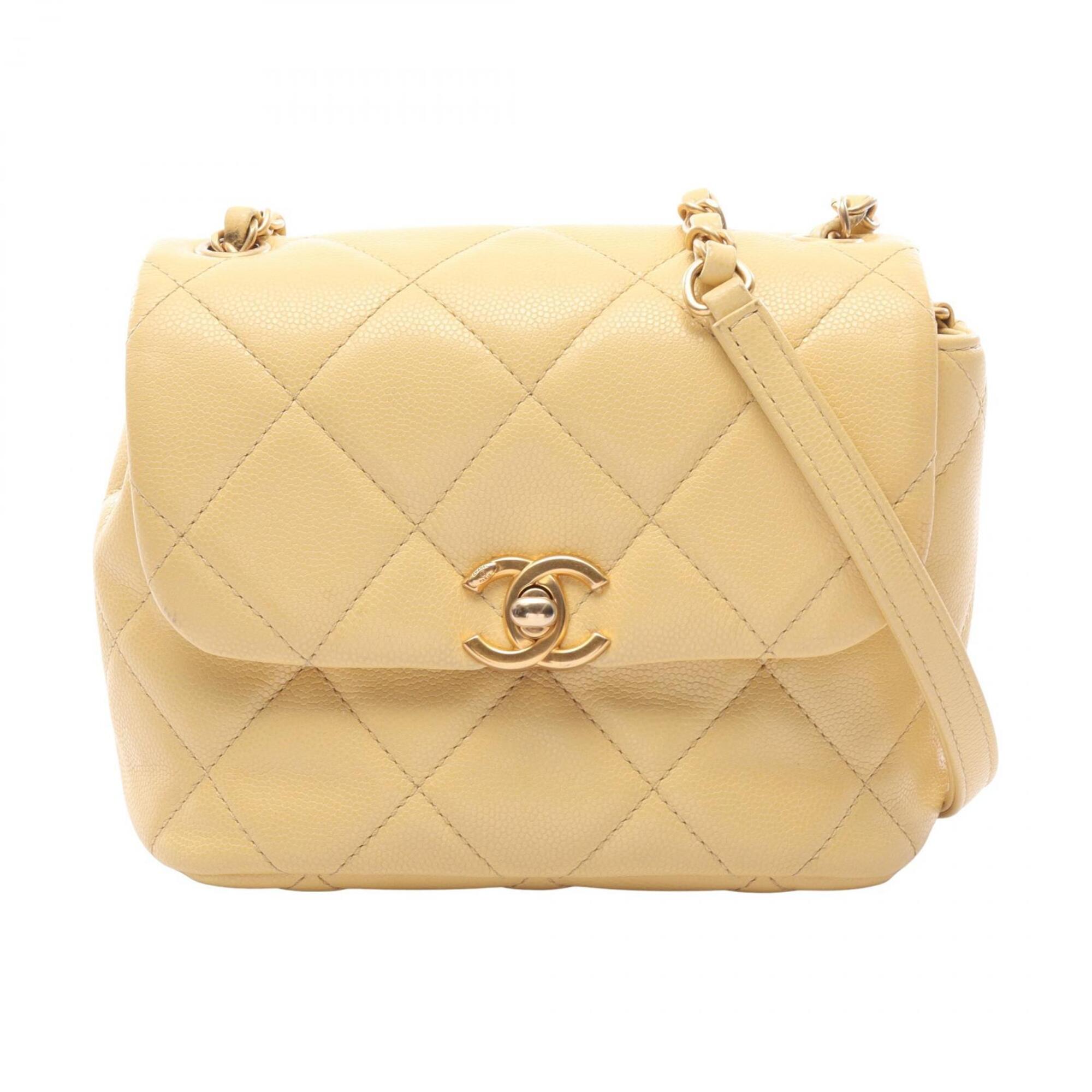 Chanel Yellow Leather Shoulder Bag (Pre-Owned)
